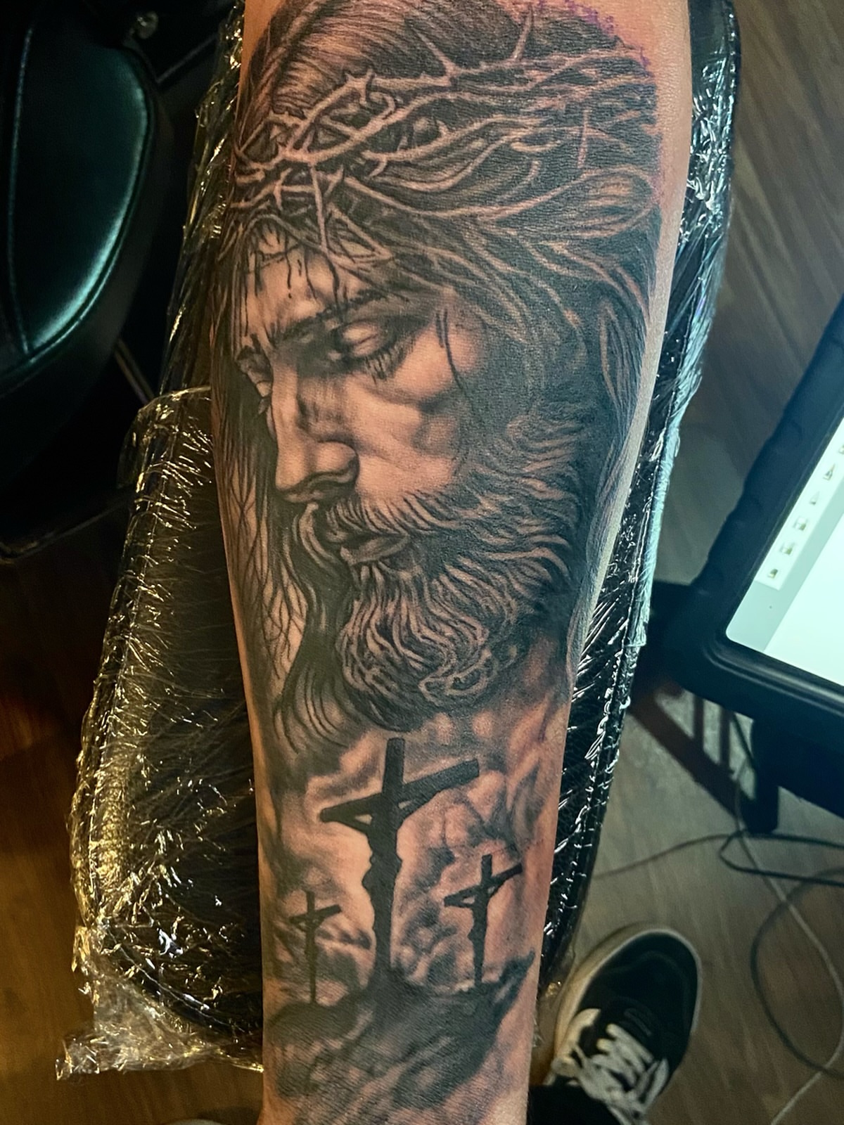 Tattoo by @coltrain_45 — realism, black_and_grey