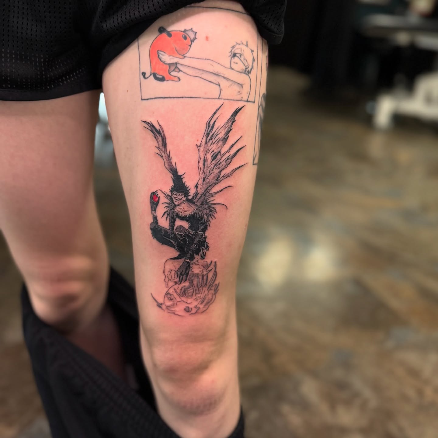 Tattoo by @chicanatattoos — black_and_grey, dark_realism
