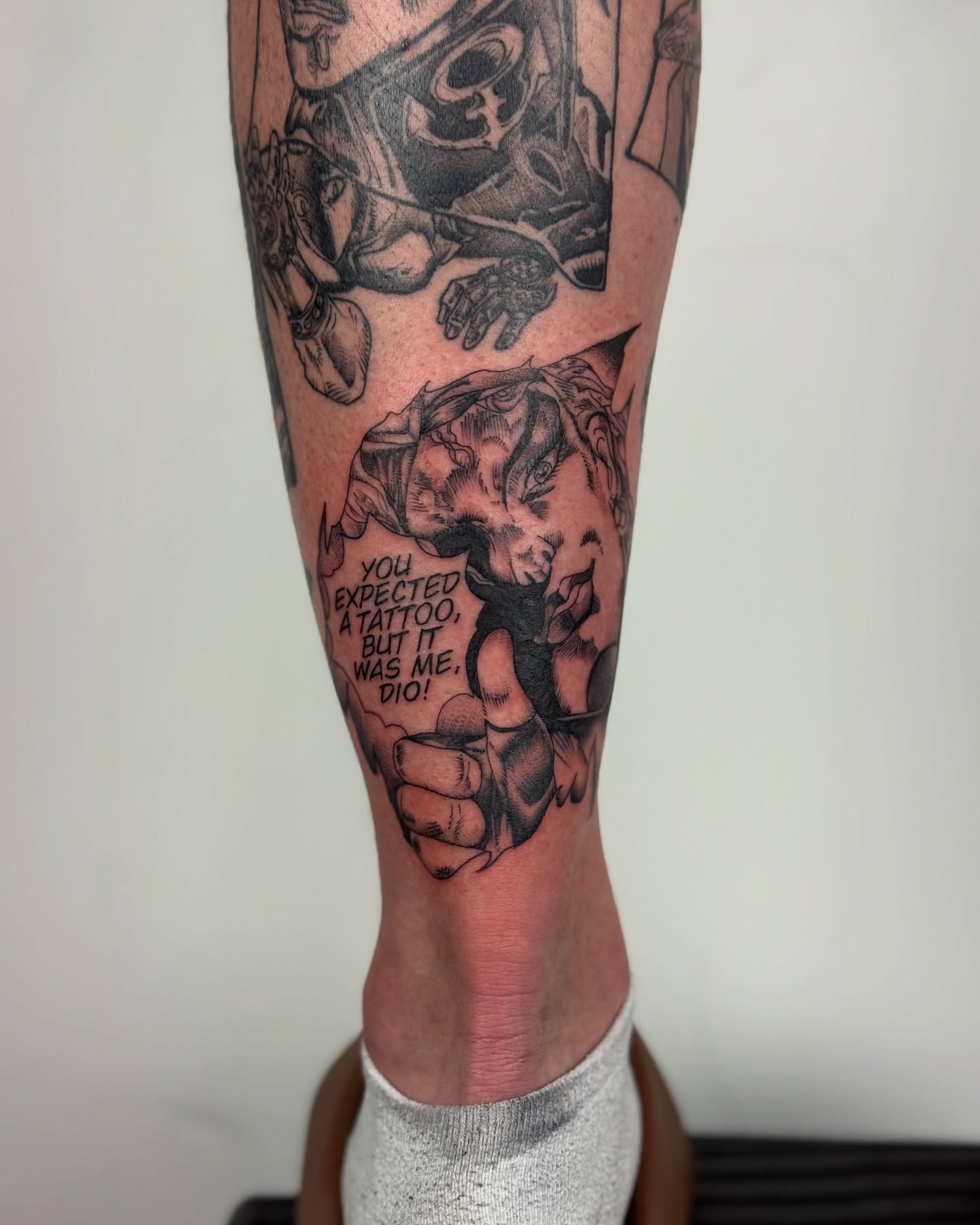 Tattoo by @majinmish — black_and_grey