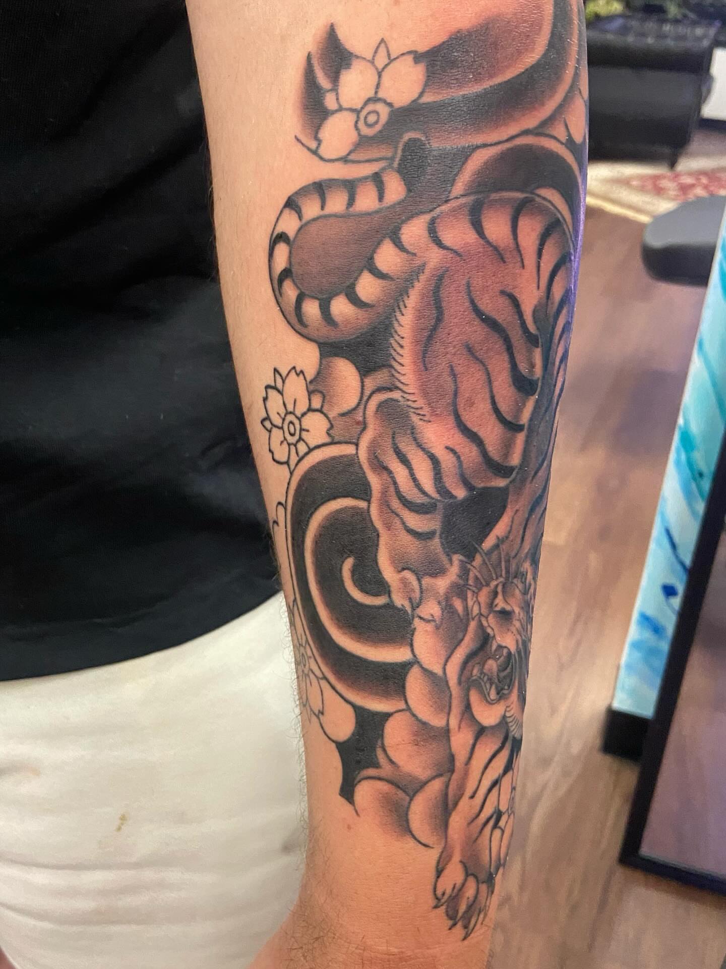 Tattoo by @tattooerin — black_and_grey, realism