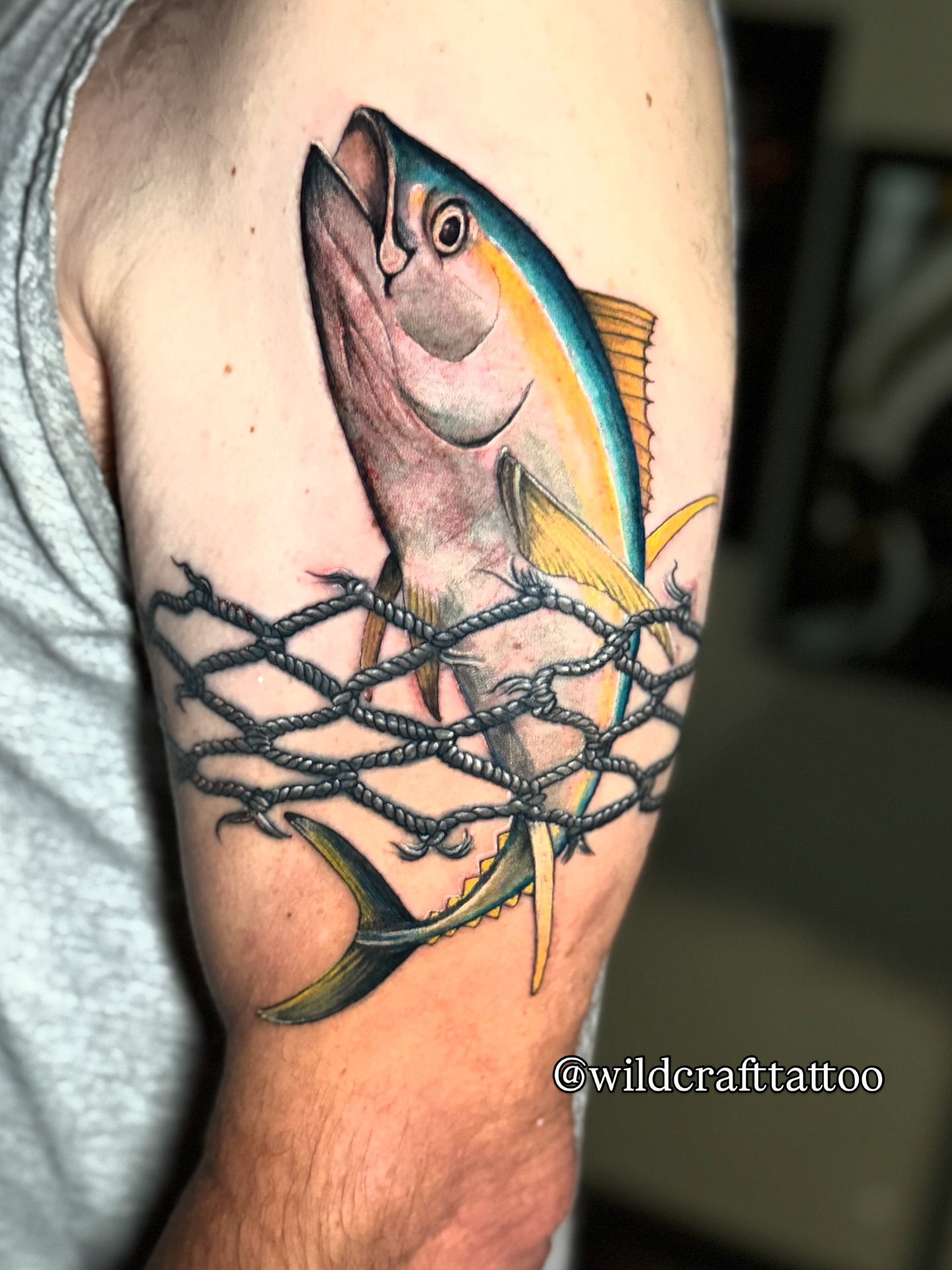 Fish realism tattoo on the forearm by đź’›Kristinađź’› tattoos with intention, Minneapolis, Minnesota