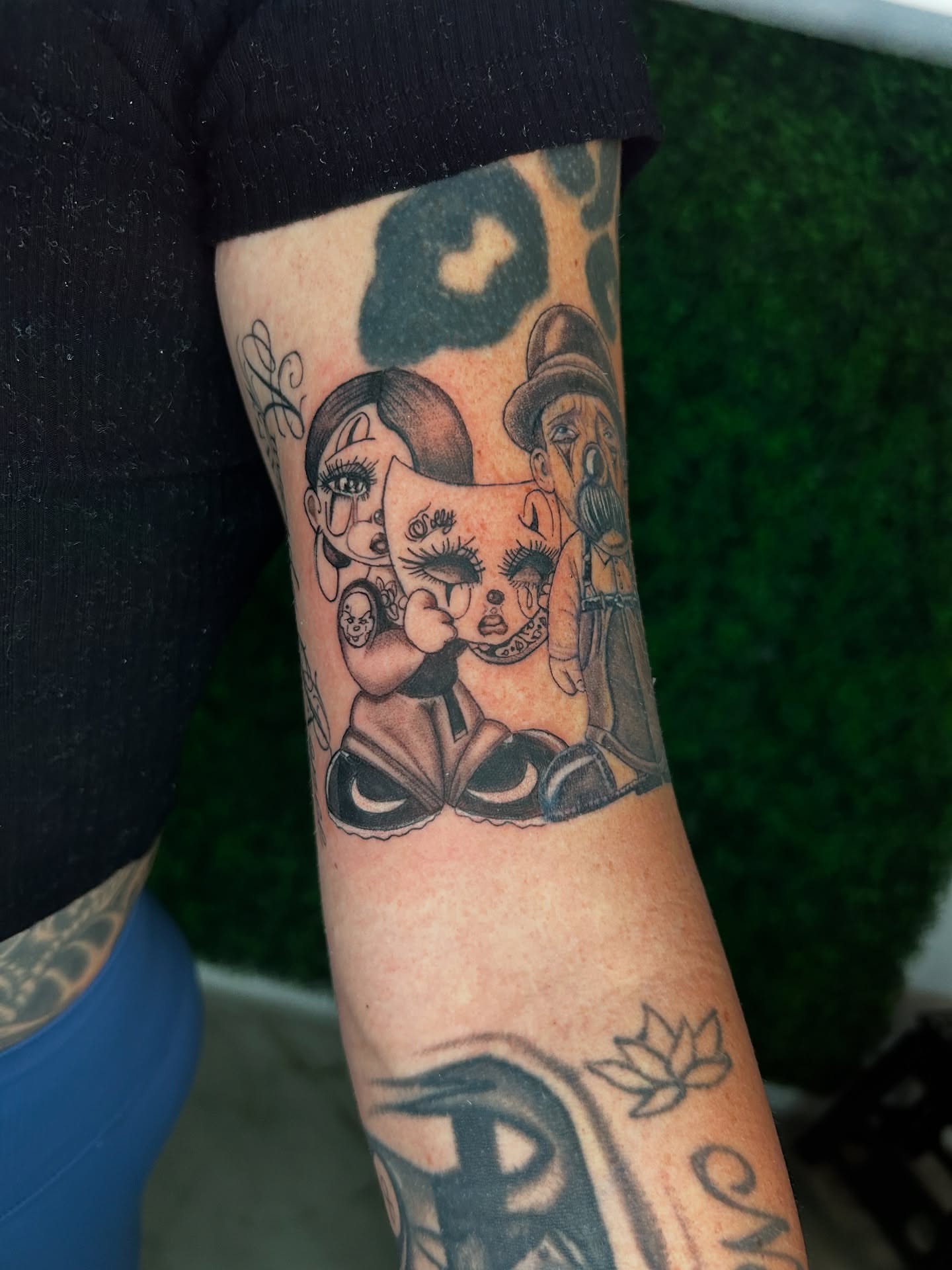 Anime-style character anime tattoo on the forearm by Melissa C, Phoenix, Arizona