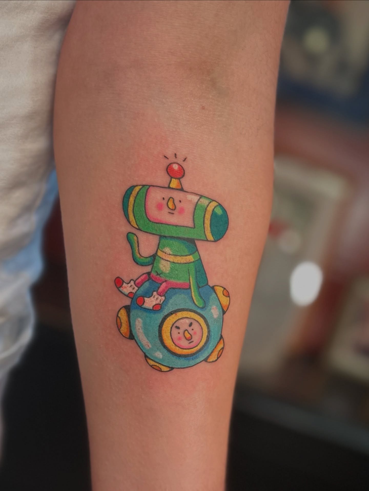 Robot new school tattoo on the forearm by Kellie Burch
