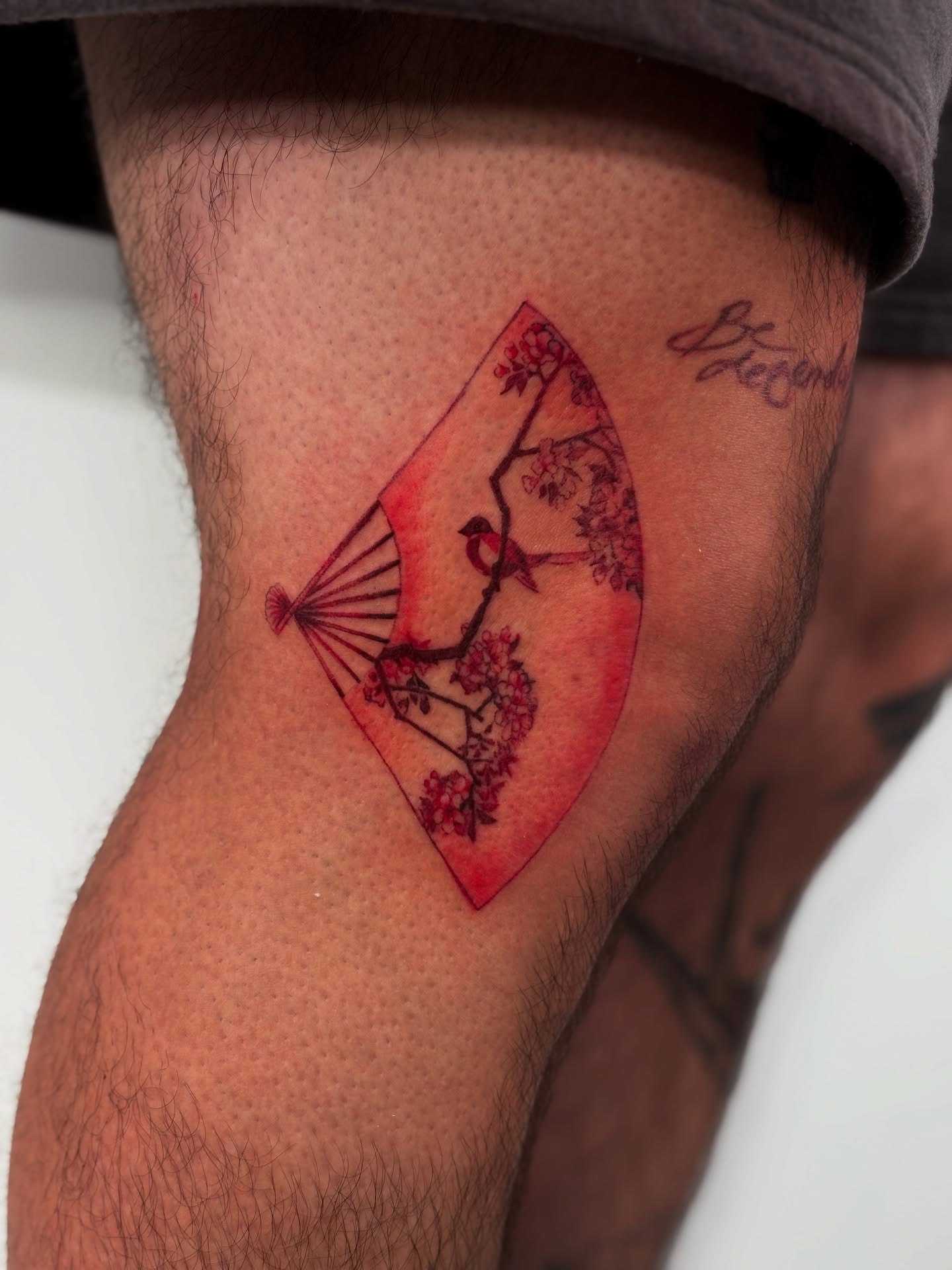 Cherry blossom fan japanese irezumi tattoo on the forearm by @tattotos