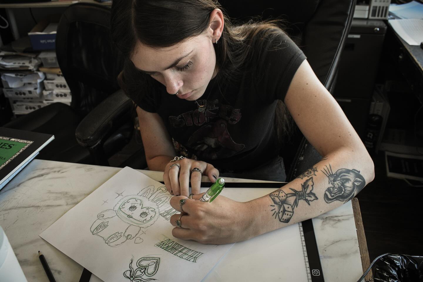 Astronaut dotwork tattoo on the forearm by savannah
