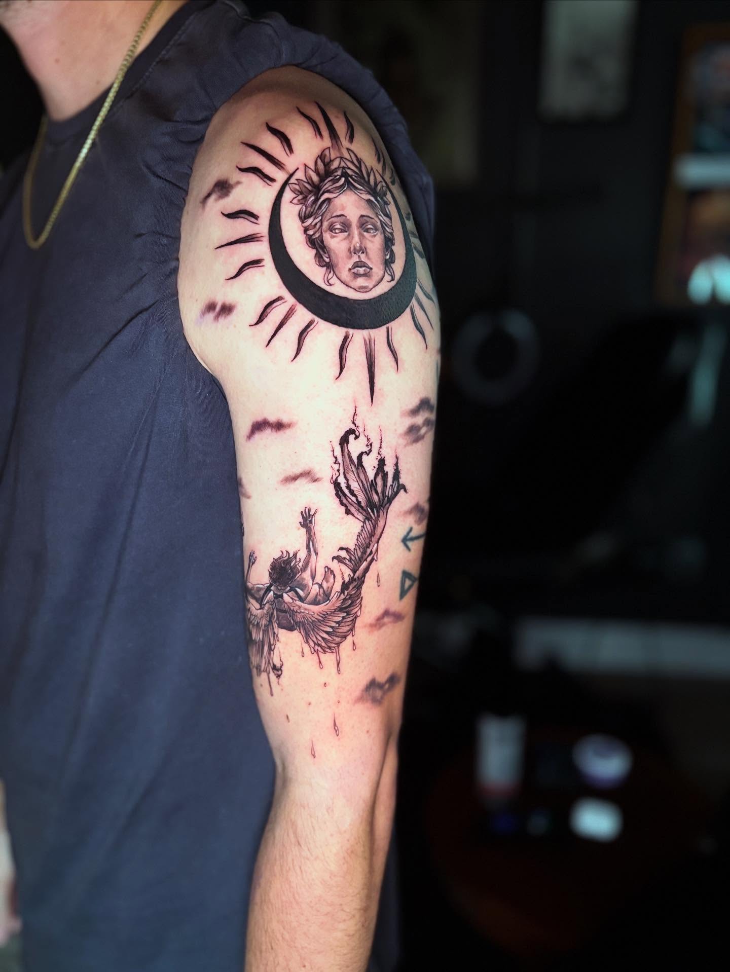 Tattoo by @kay_tatz — black_and_grey, realism