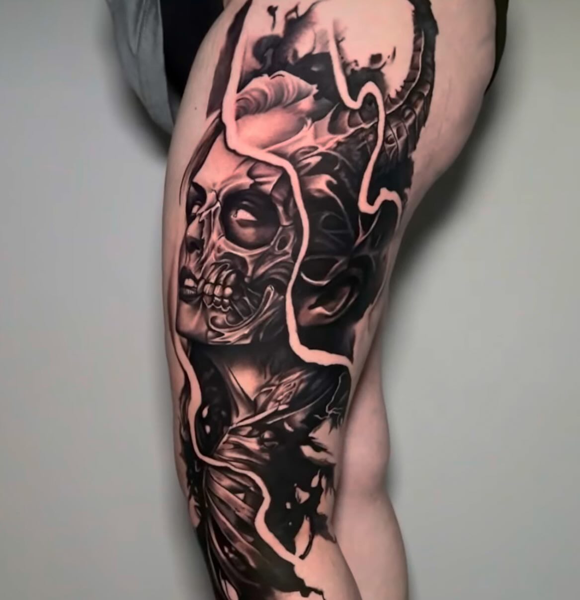 Tattoo by @kontakt90 — black_and_grey, realism