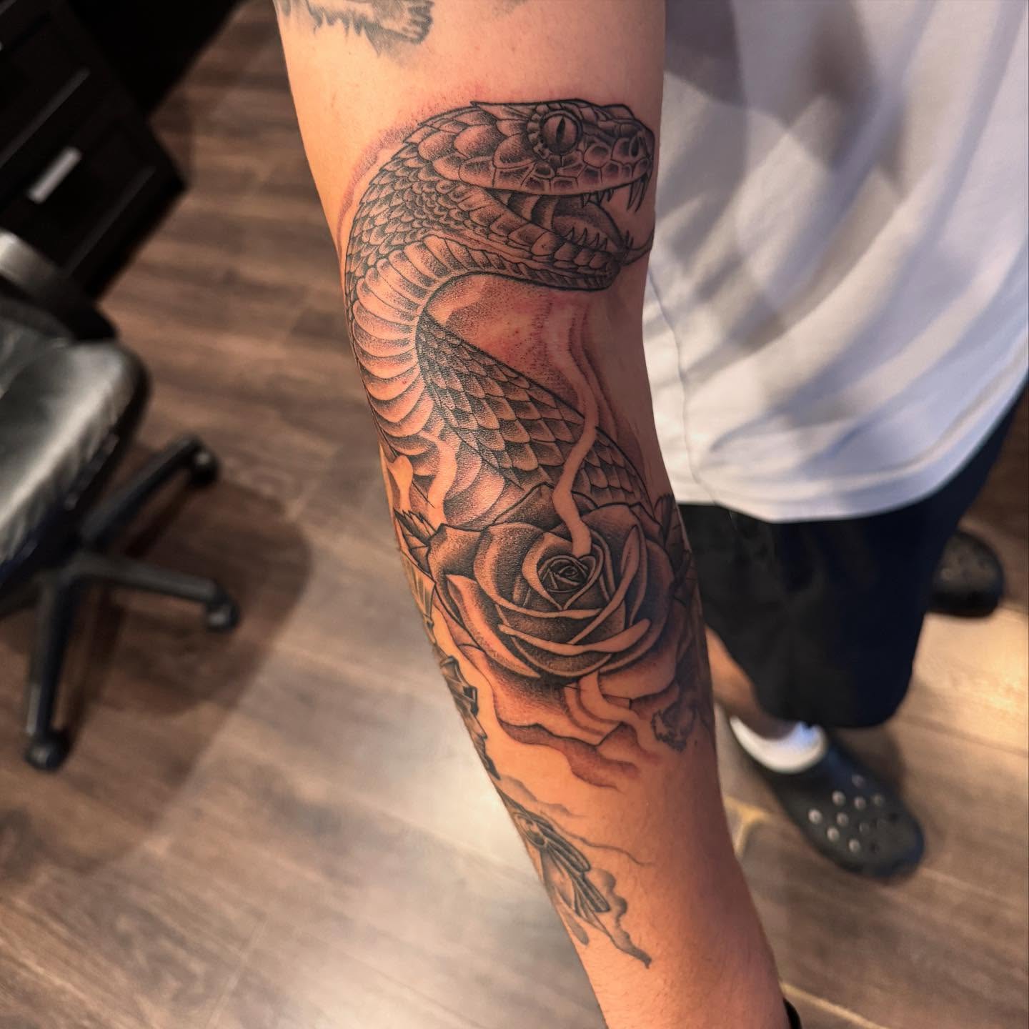 Tattoo by @plata3rl — black_and_grey, realism