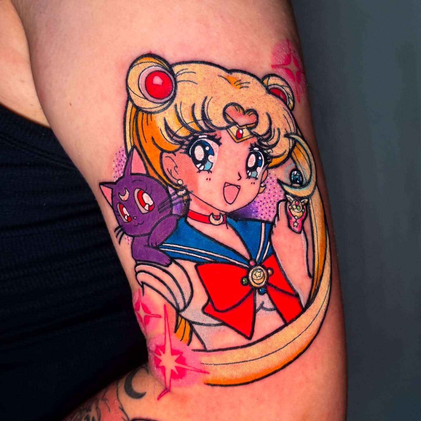 Sailor moon anime tattoo on the forearm by . 🎀 𝓚𝓪𝔂𝓵𝓪 𝓟𝓪𝓻𝓵𝓮𝓮 🎀 .