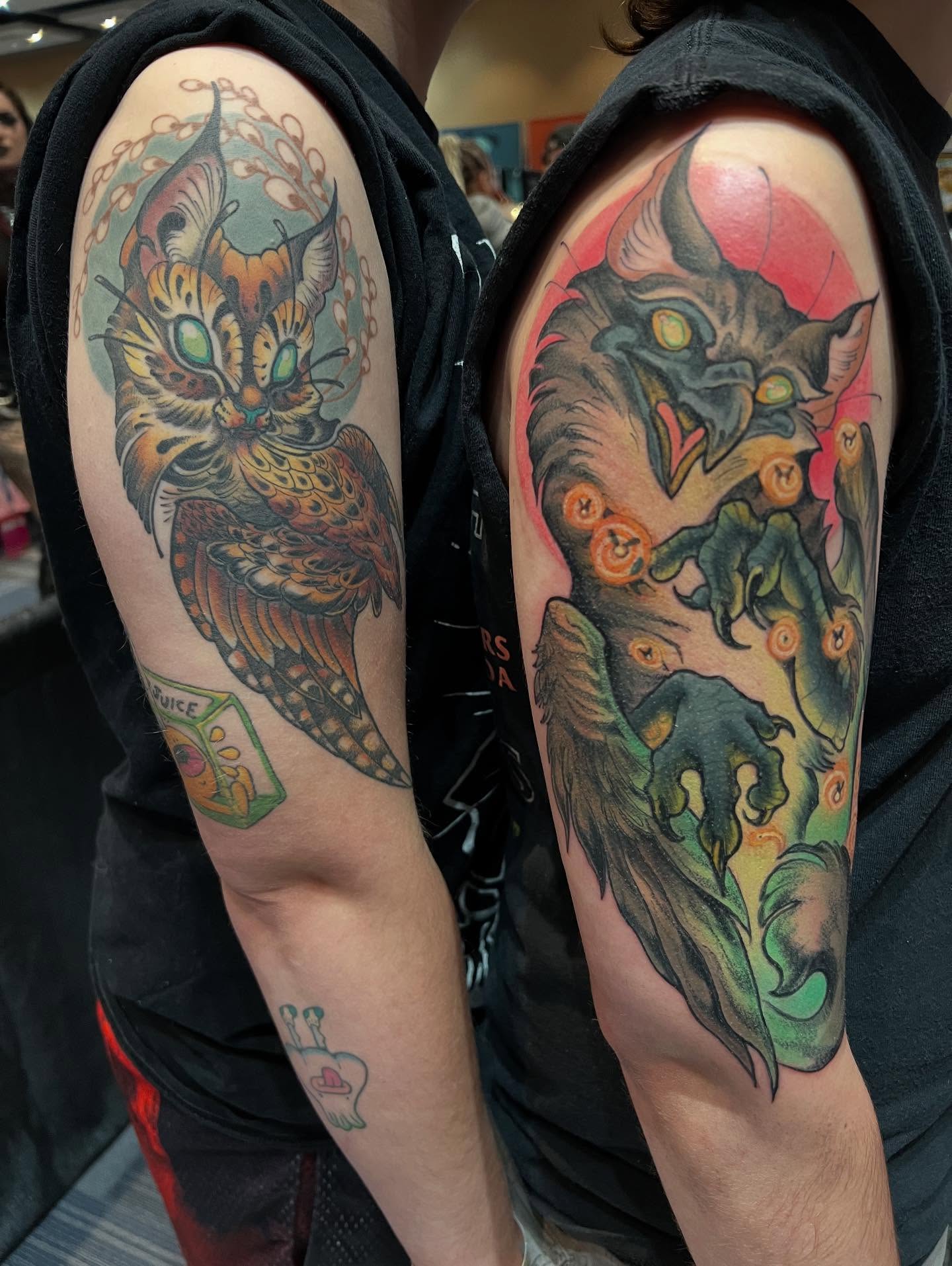 Tattoo by @hairofthehound — american_traditional, dotwork