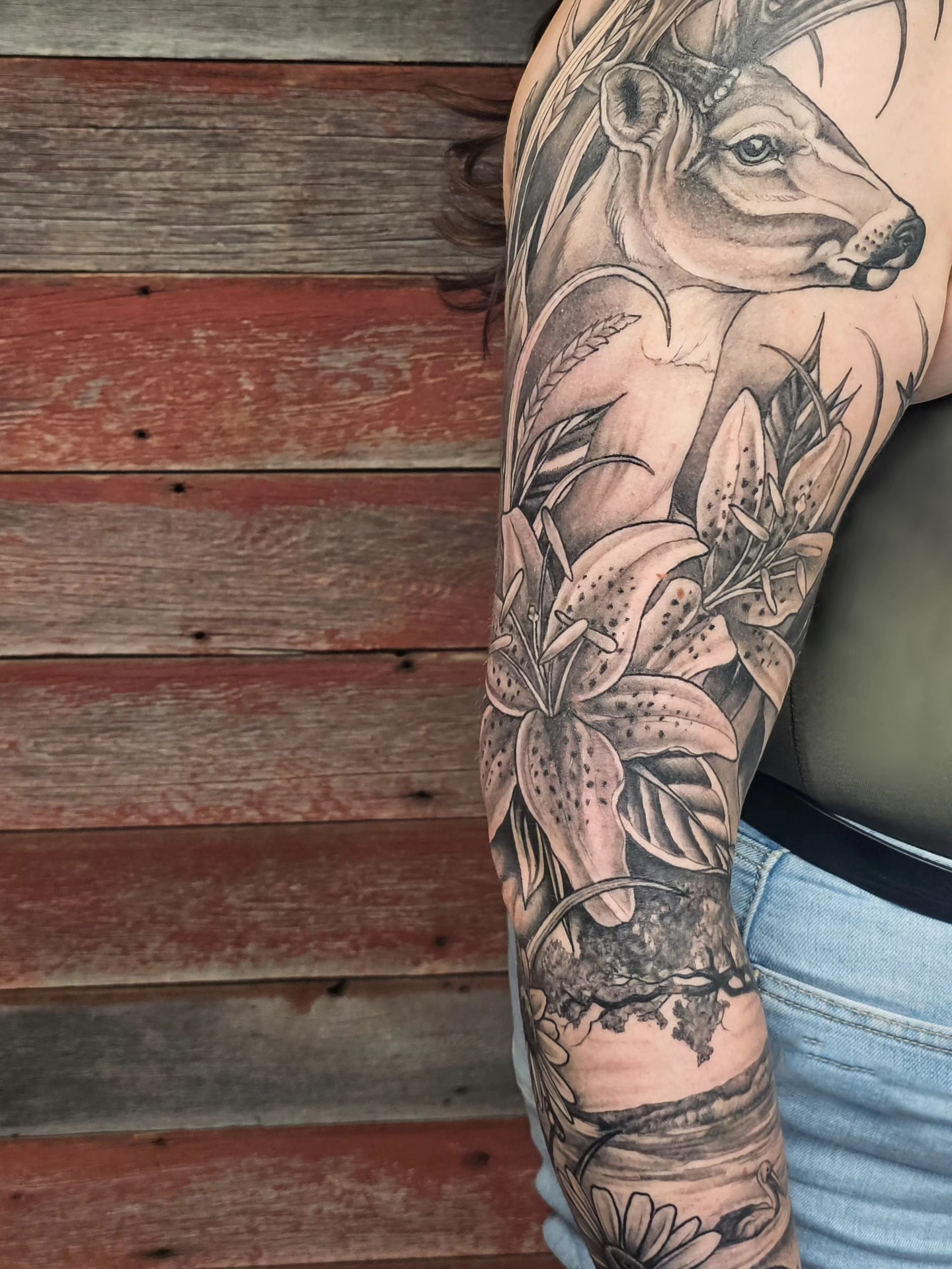 Tattoo by @plaidbear_designco — black_and_grey, realism