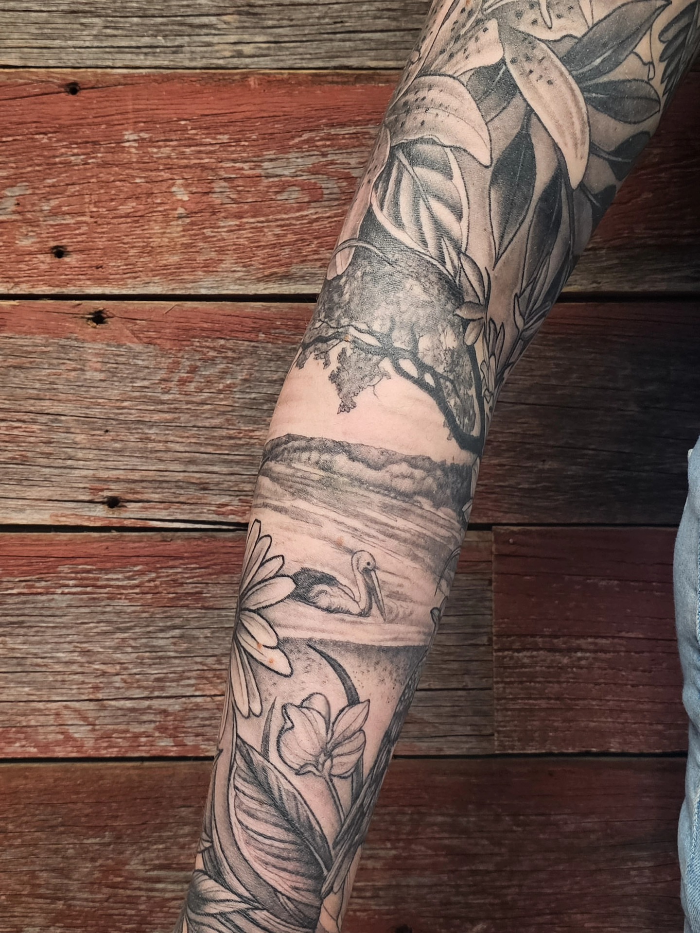 Tattoo by @plaidbear_designco — black_and_grey, realism