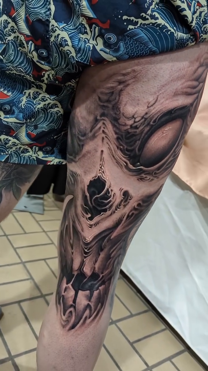 Skull dark realism tattoo by π΅ππππ π―πππππππ