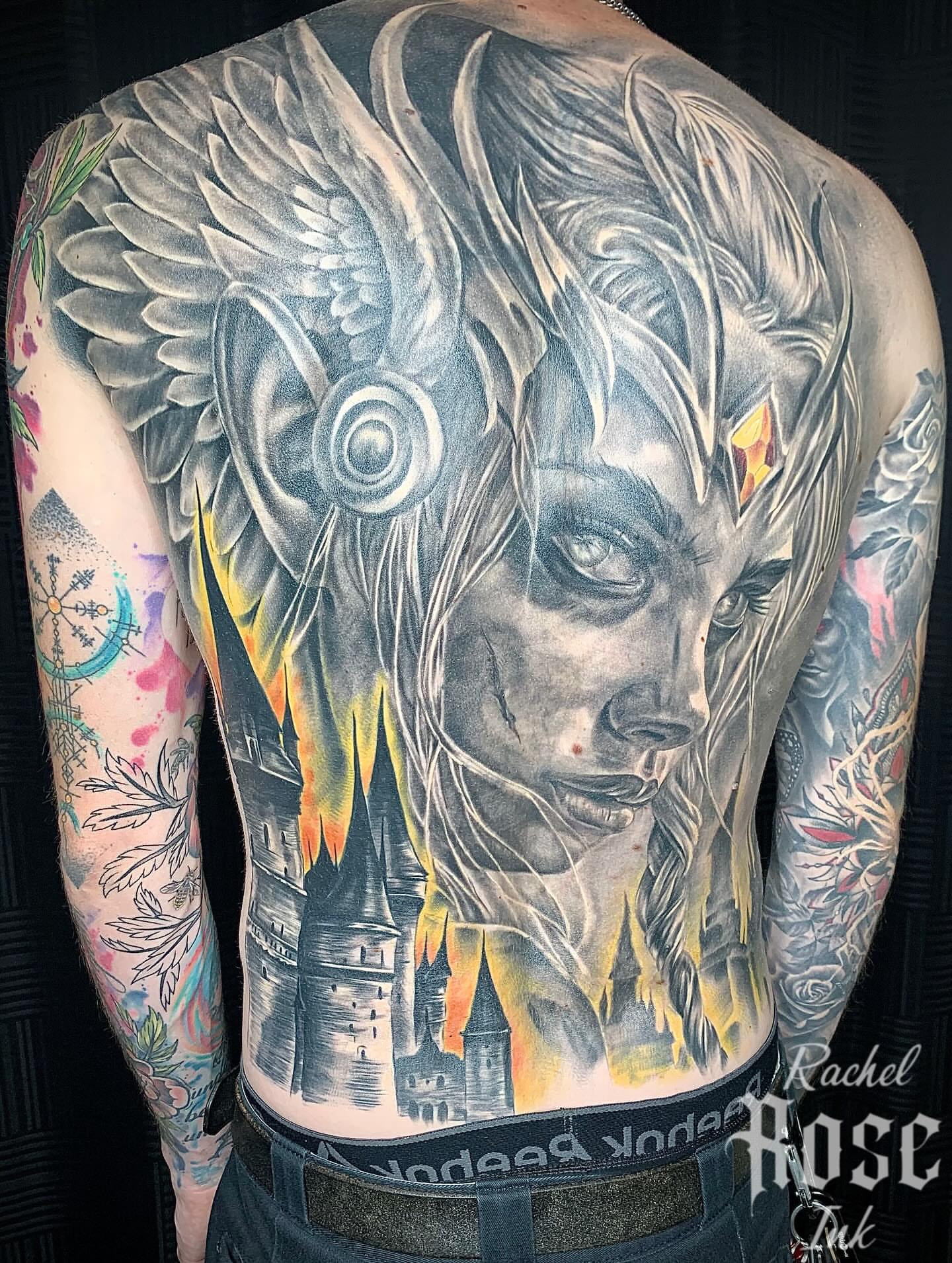 Mythical creature realism tattoo on the back by 𝑅𝒶𝒸𝒽𝑒𝓁 𝑅𝑜𝓈𝑒 🌹