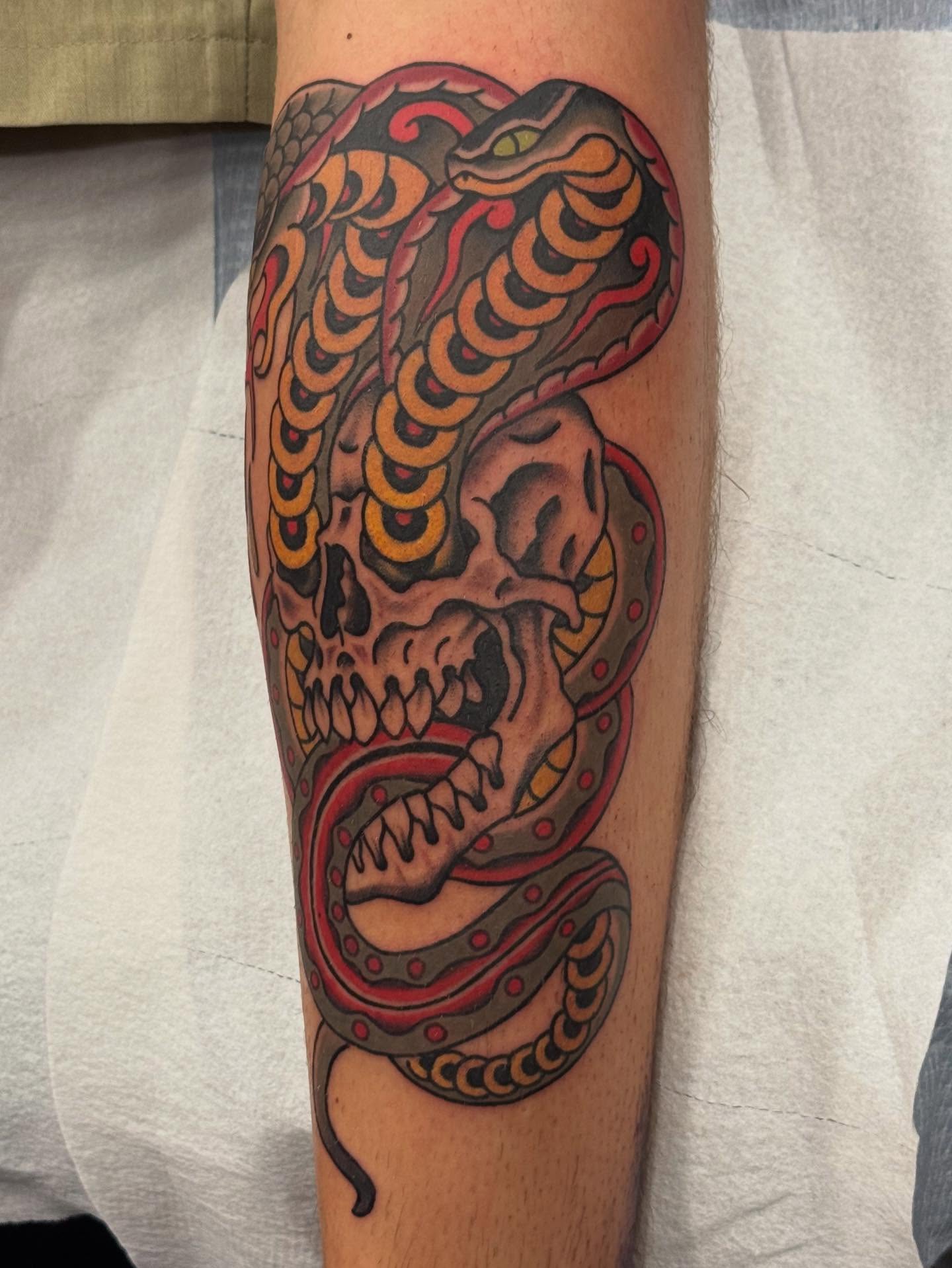 Tattoo by @gottstatts — american_traditional, dotwork