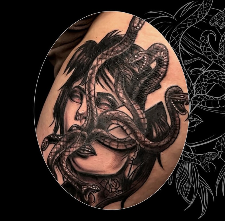 Tattoo by @monstermishtattoos — black_and_grey, realism