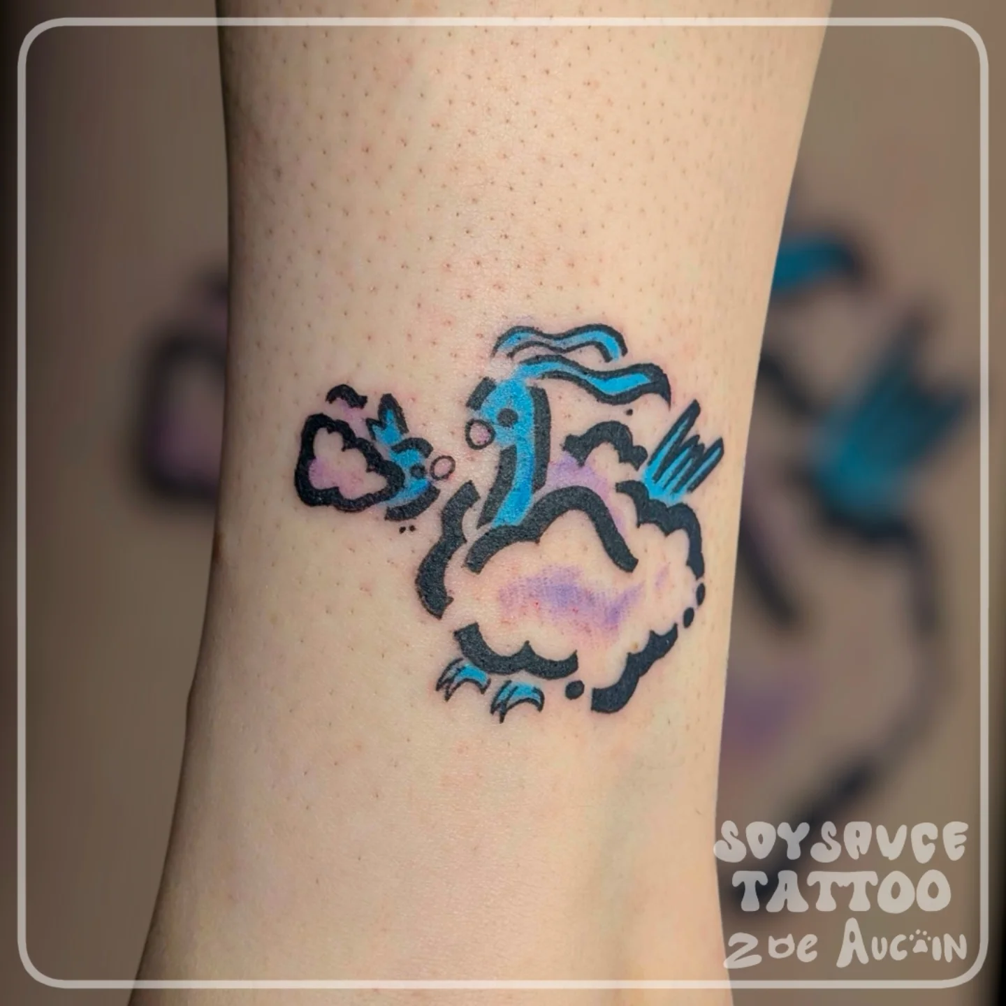 Fish new school tattoo on the forearm by Zoe Aucoin
