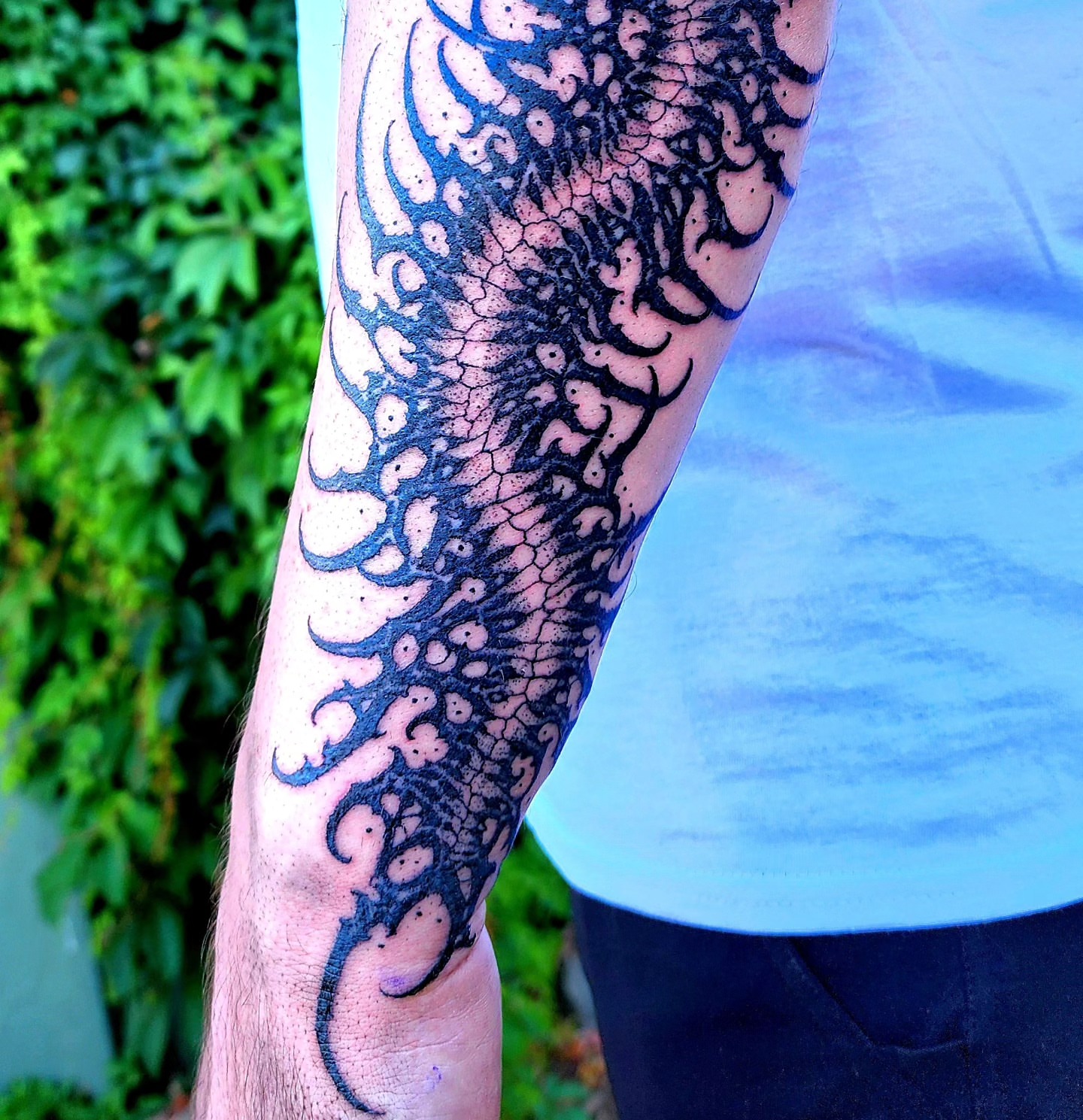 Scorpion dotwork tattoo on the forearm by @hellscribe