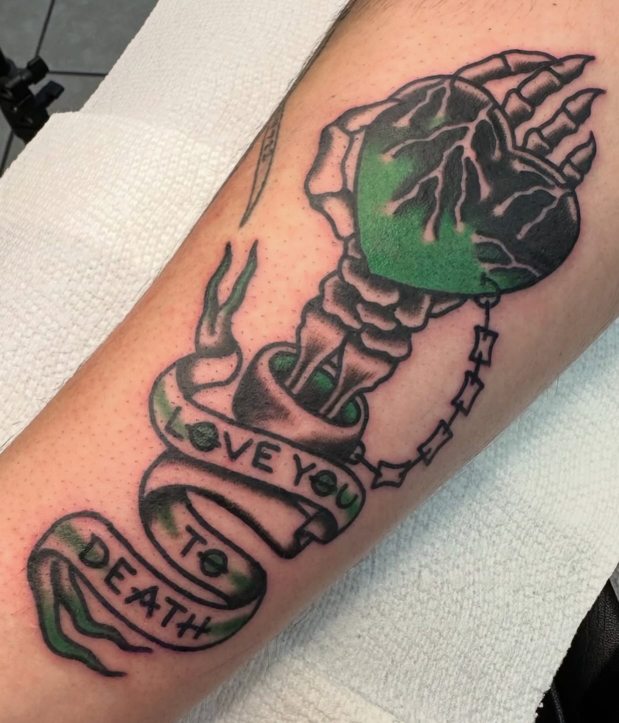Tattoo by @jafeel_tattoos — american_traditional, dotwork