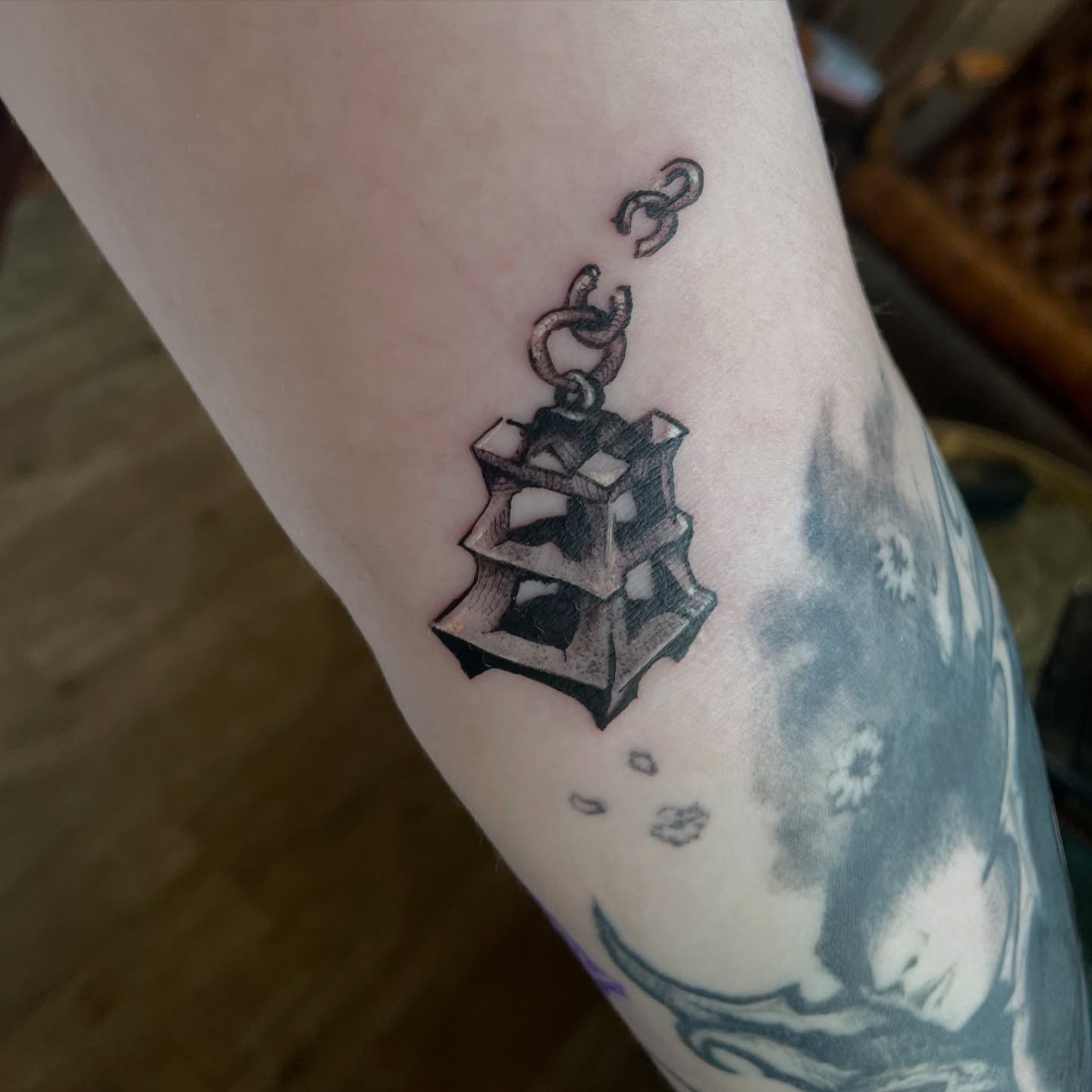 Tattoo by @sudo_tattoo — black_and_grey