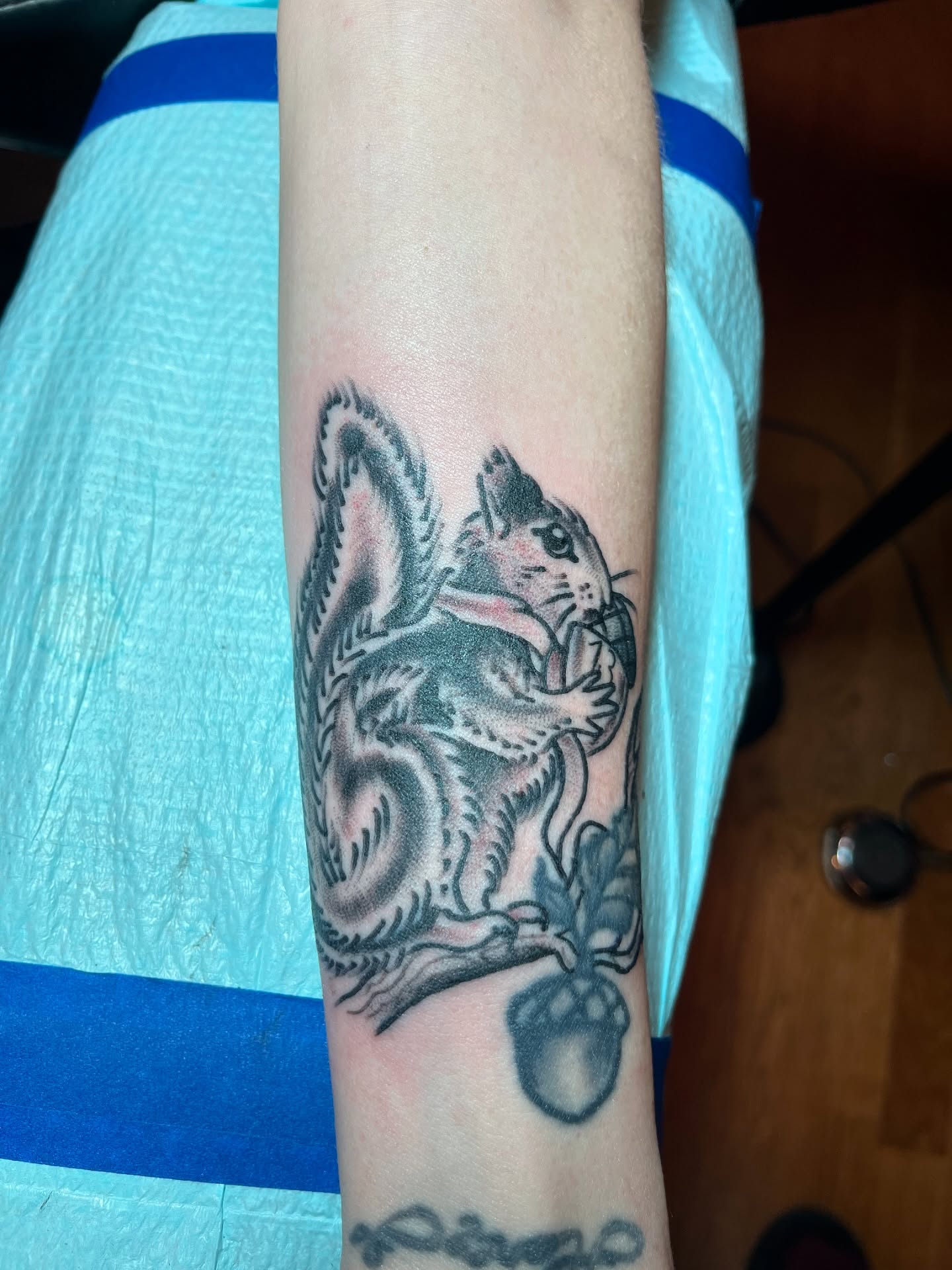 Tattoo by @zacharyiangarden — black_and_grey