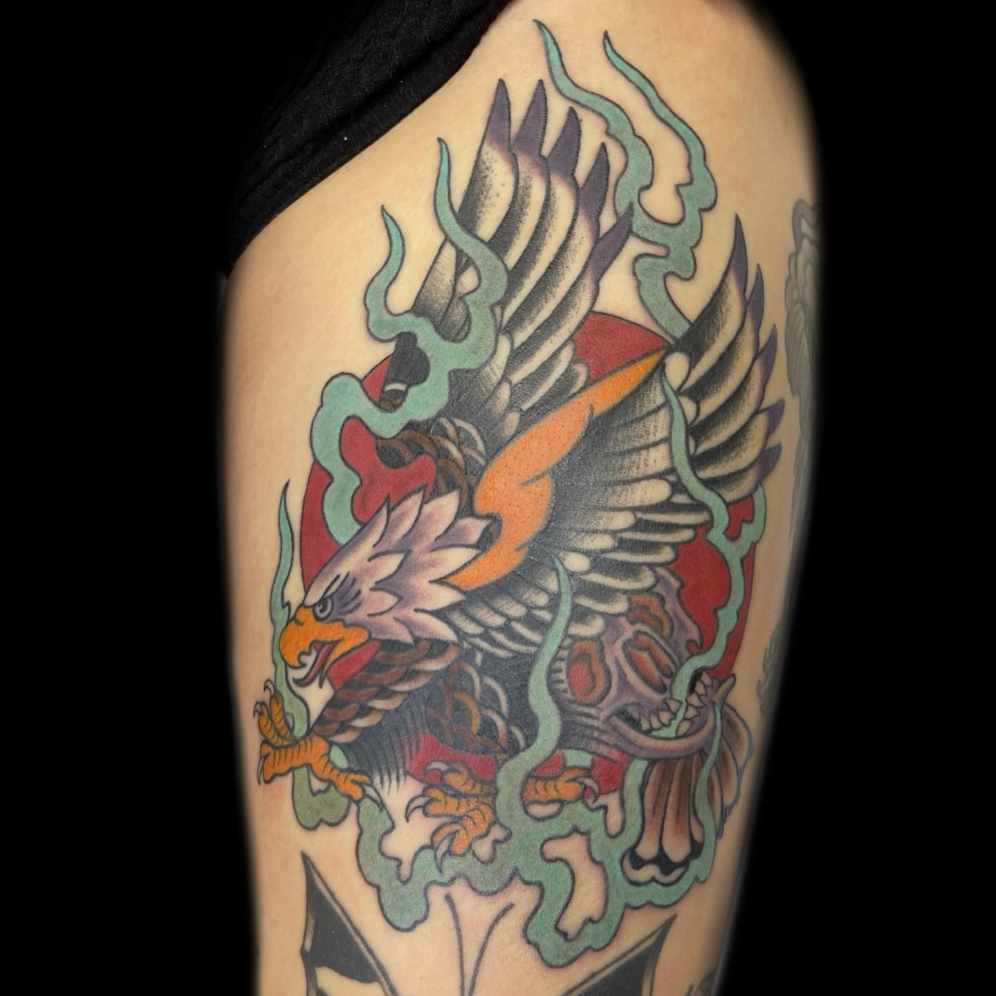 Tattoo by @meghanschader โ american_traditional, japanese_irezumi