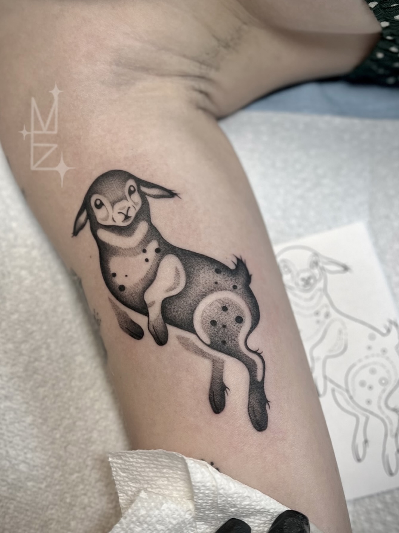 Tattoo by @maya_zink — dotwork