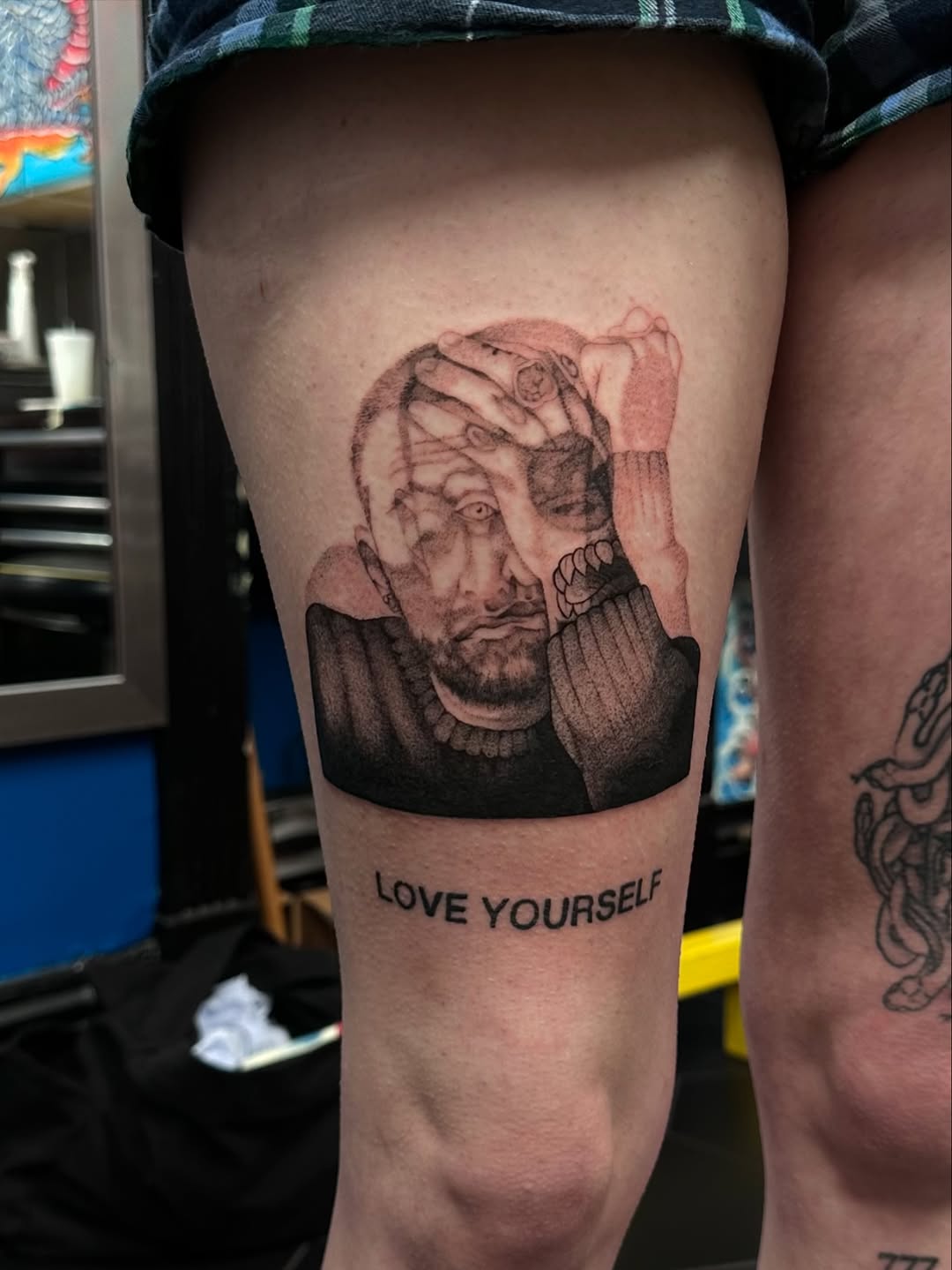 Tattoo by @tattooshananigans — realism, lettering_script