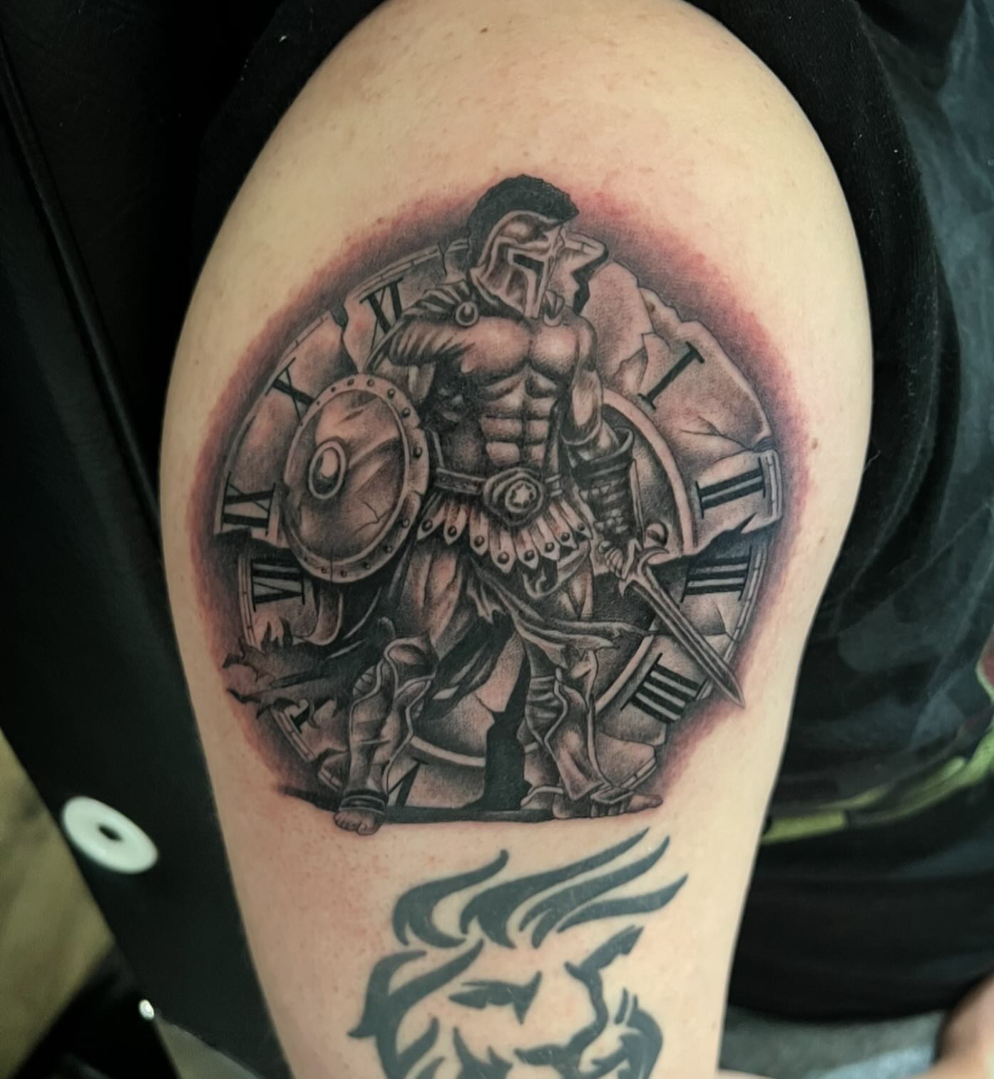Tattoo by @jay723 — black_and_grey