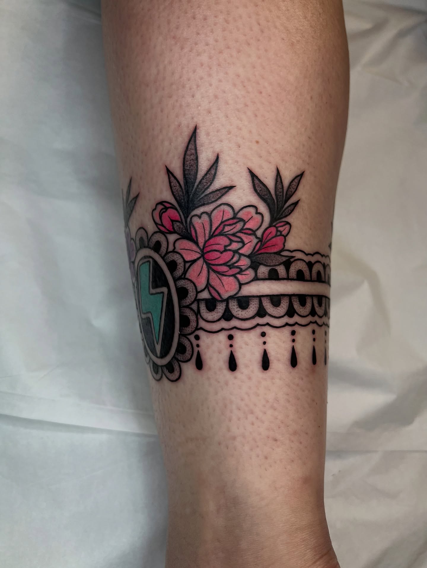 Tattoo by @ofcourseithurts — american_traditional, dotwork