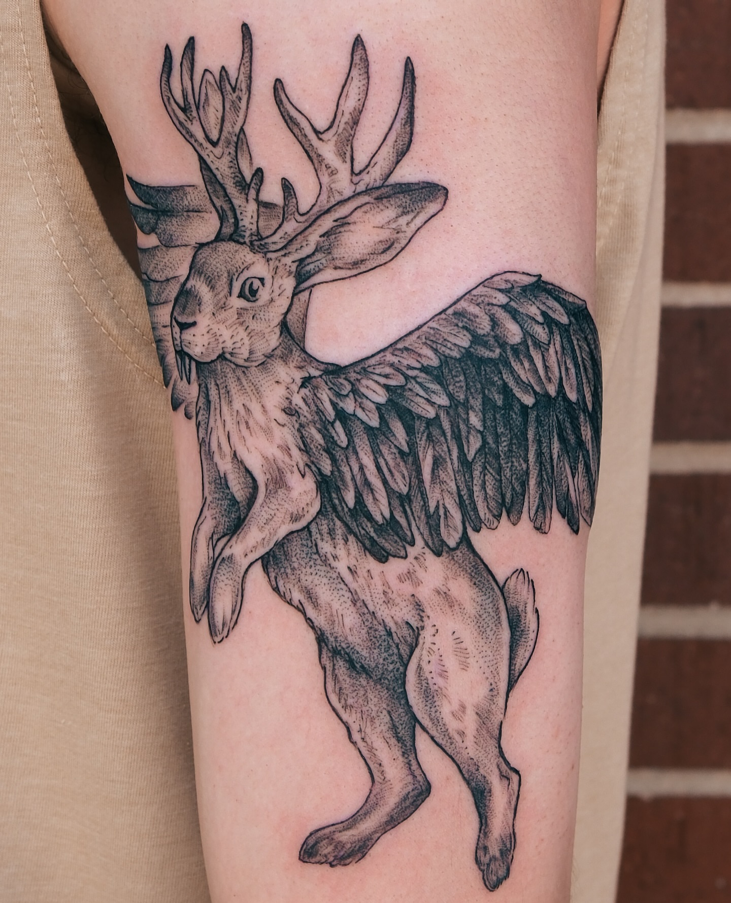Tattoo by @fortytwojudges — black_and_grey, realism