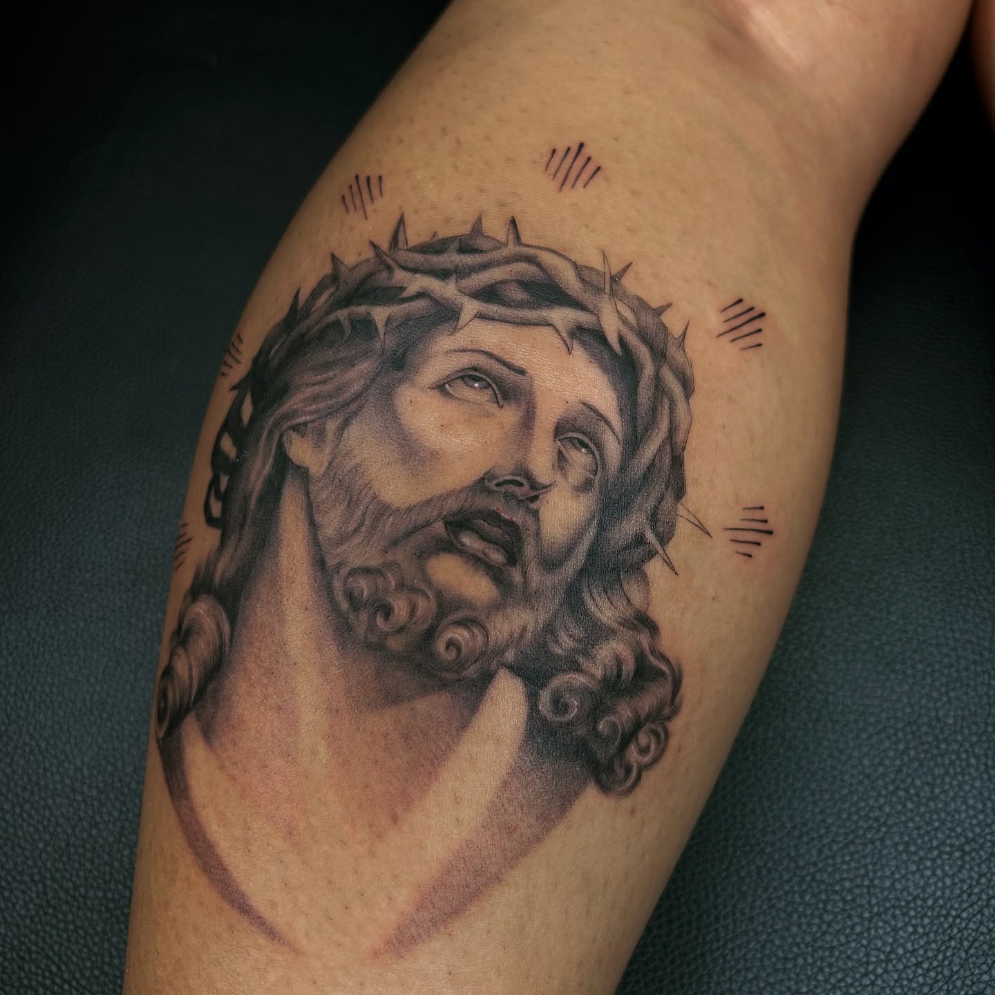 Jesus Christ realism tattoo on the forearm by ✭ Elisa ✭