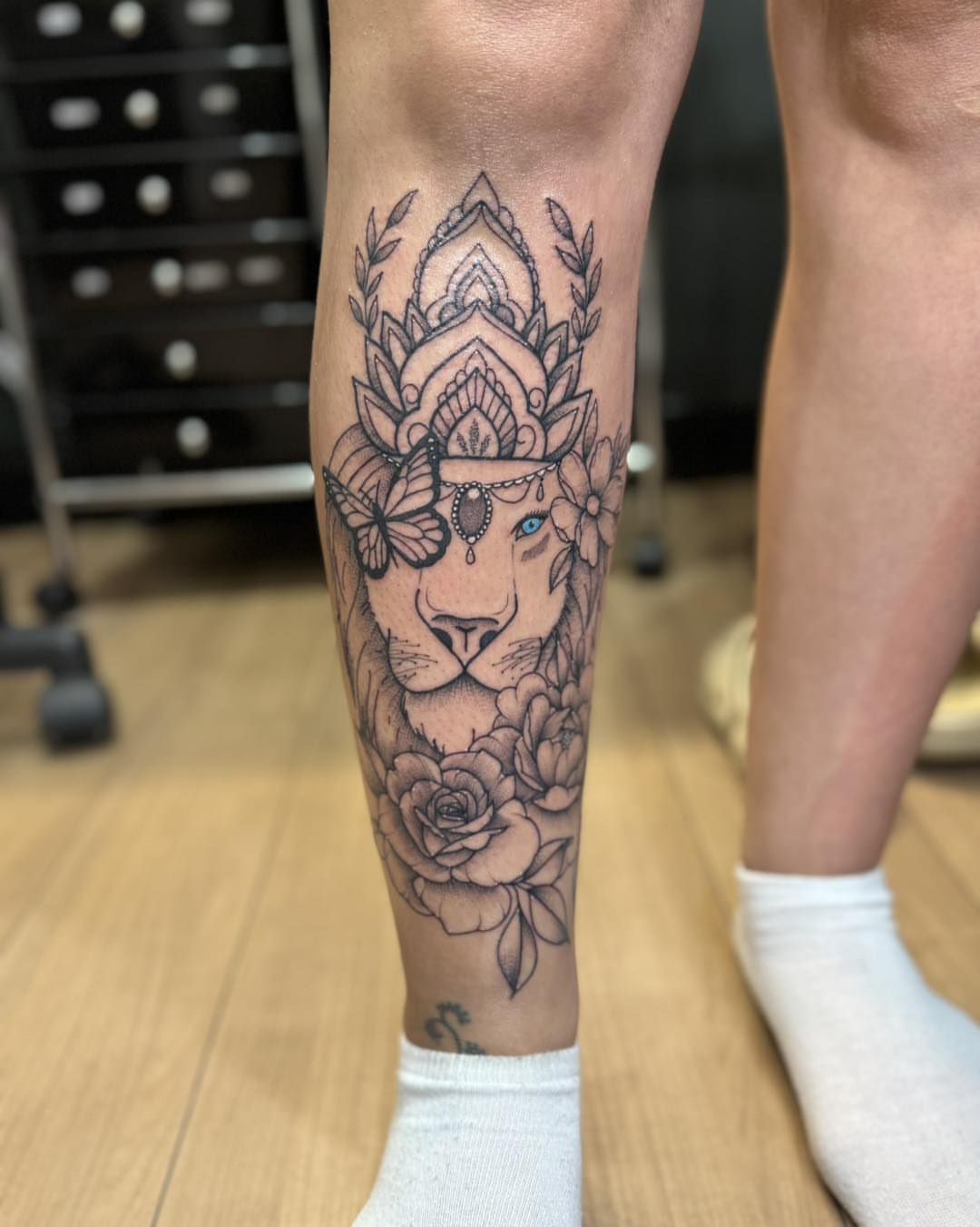 Tattoo by @gchlo123 — black_and_grey, realism