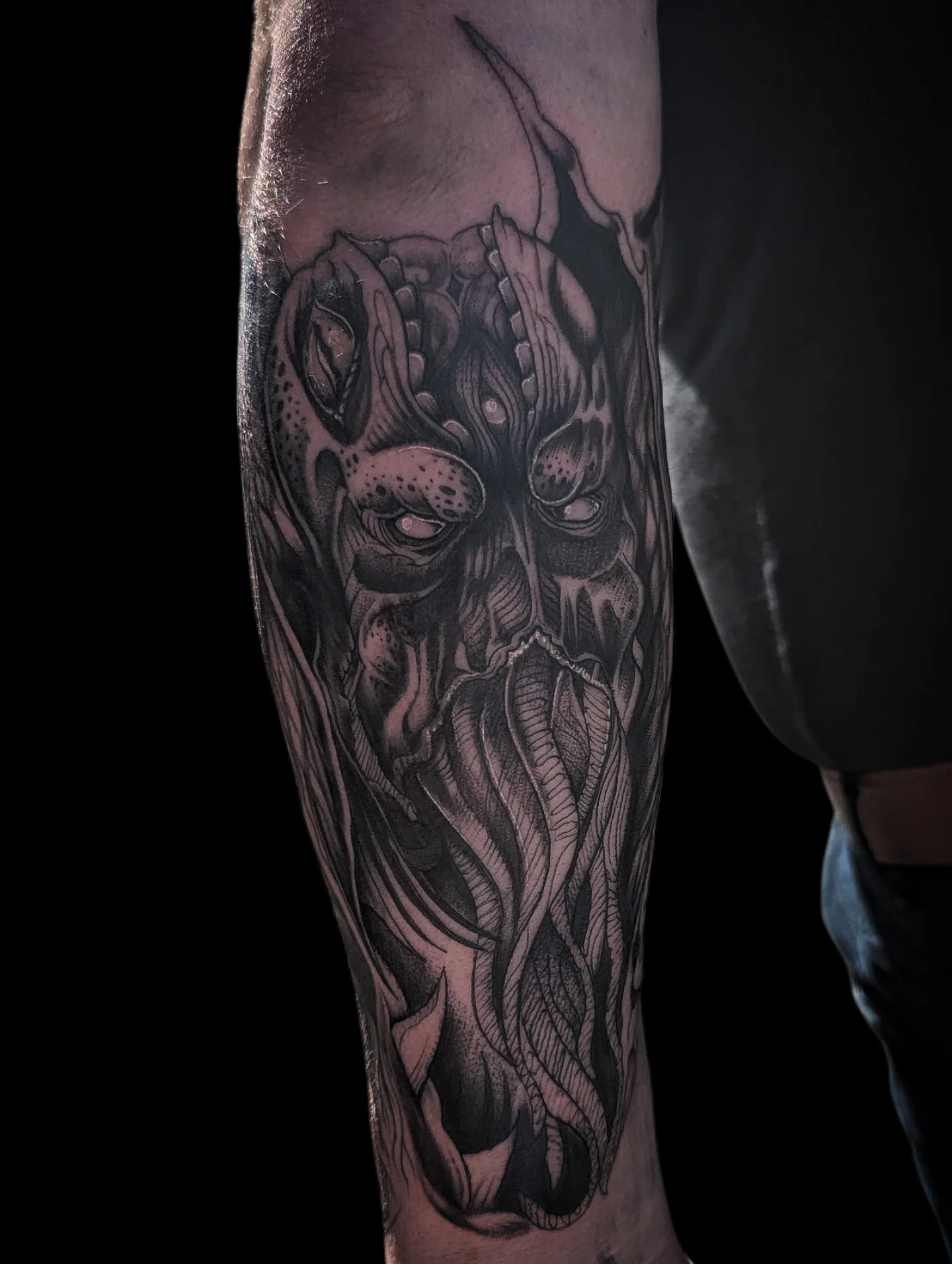 Tattoo by @powetattoos — black_and_grey, dark_realism