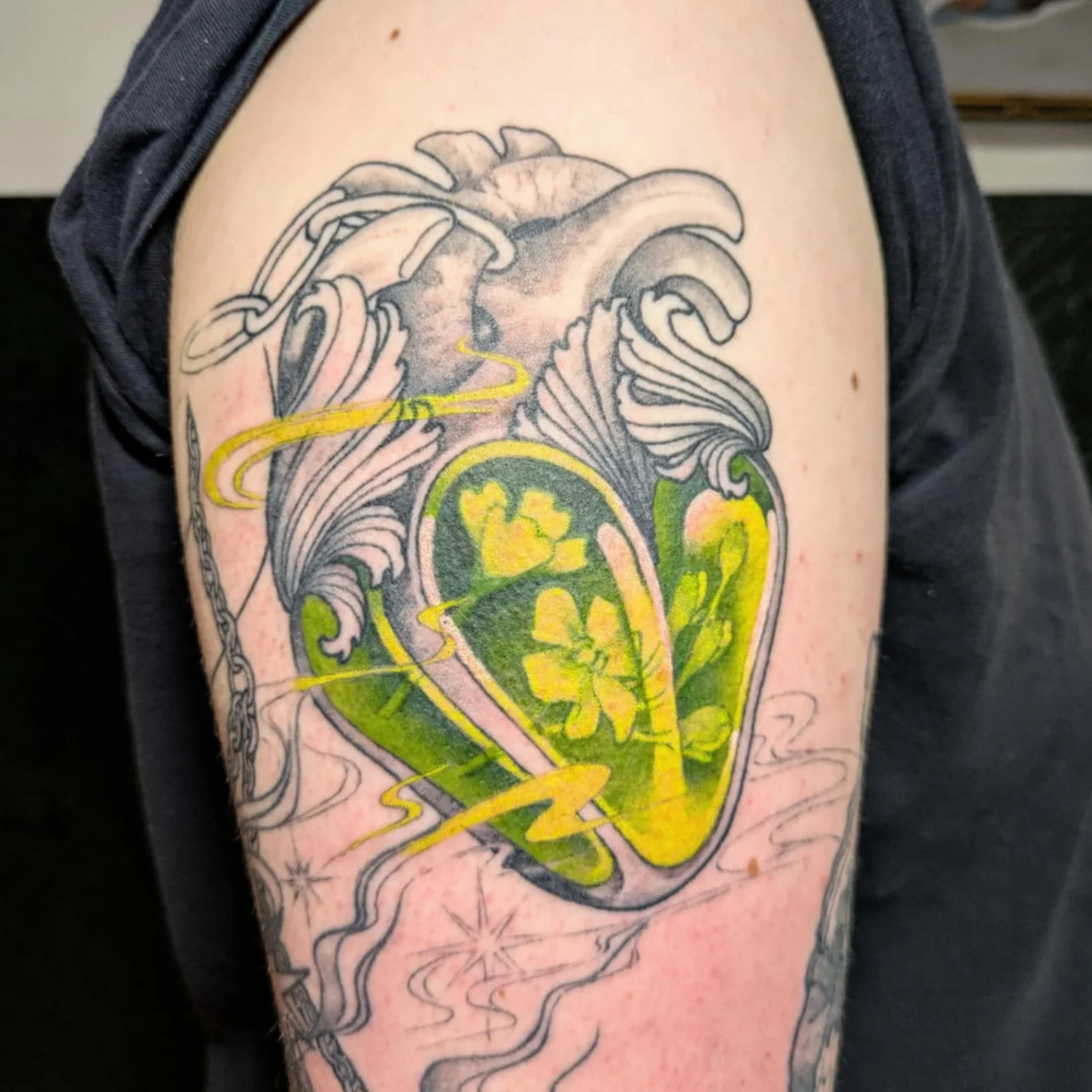 Tattoo by @neonmoonink — new_school, ornamental