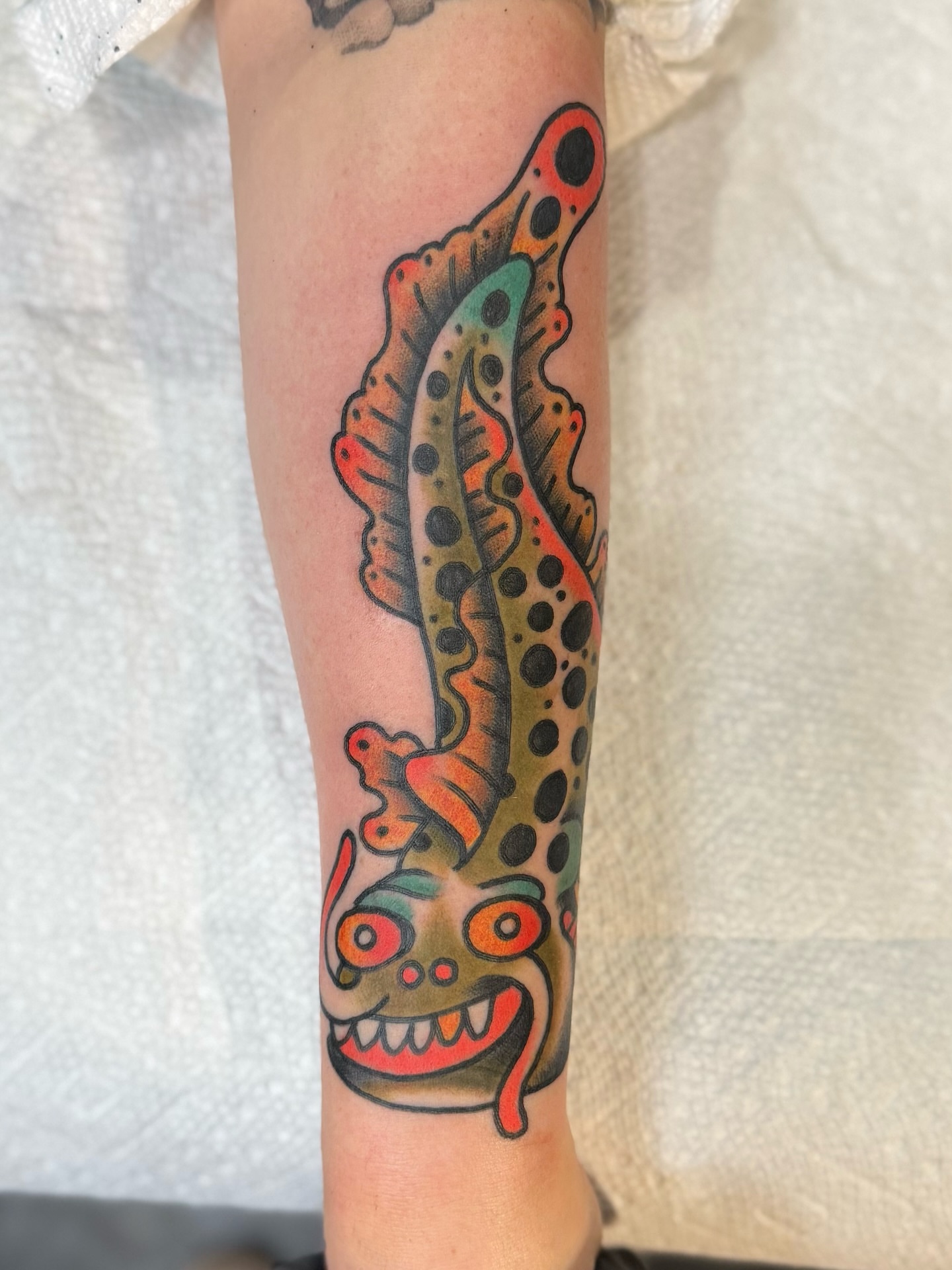 Fish American traditional tattoo on the forearm by Joe tatum ~Tattoo~