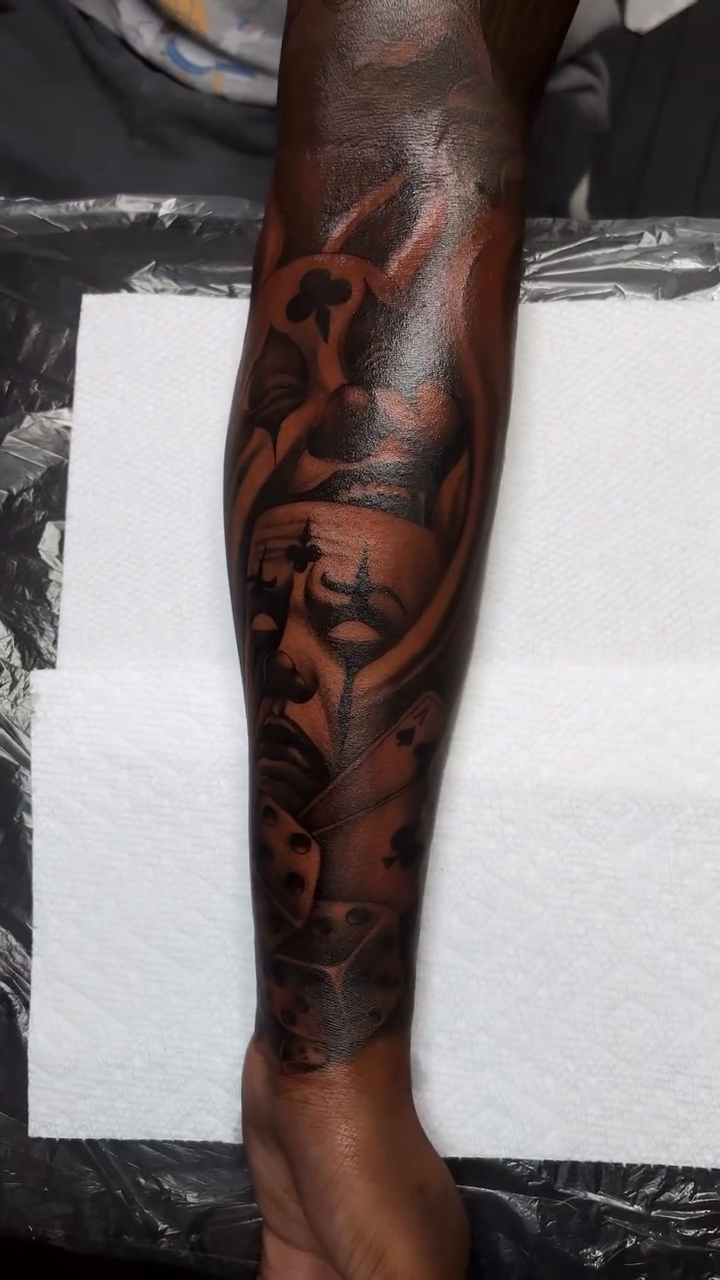 Faces and abstract shapes realism tattoo by Mr. 3 for $100 ✍🏽, Atlanta, Georgia