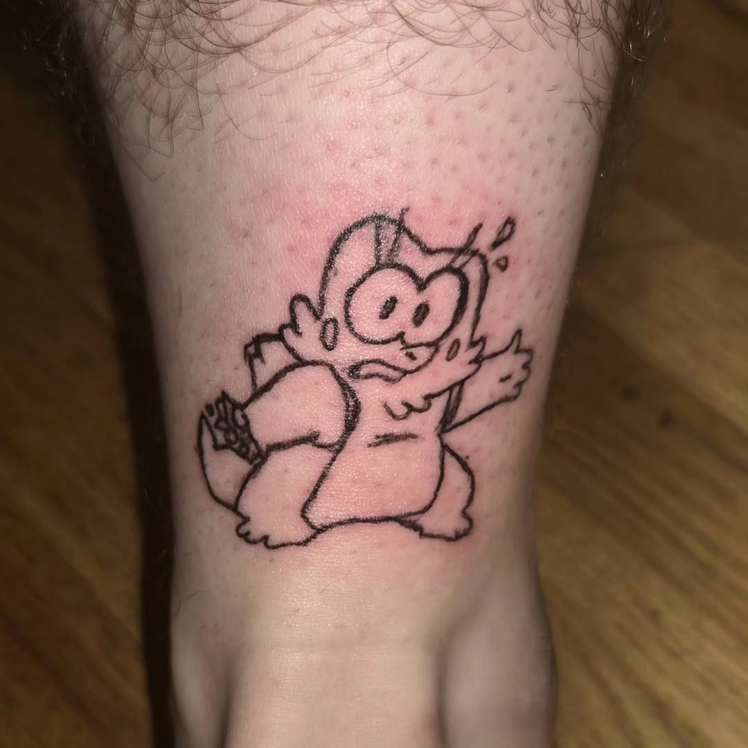 Cartoon character new school tattoo on the forearm by π«