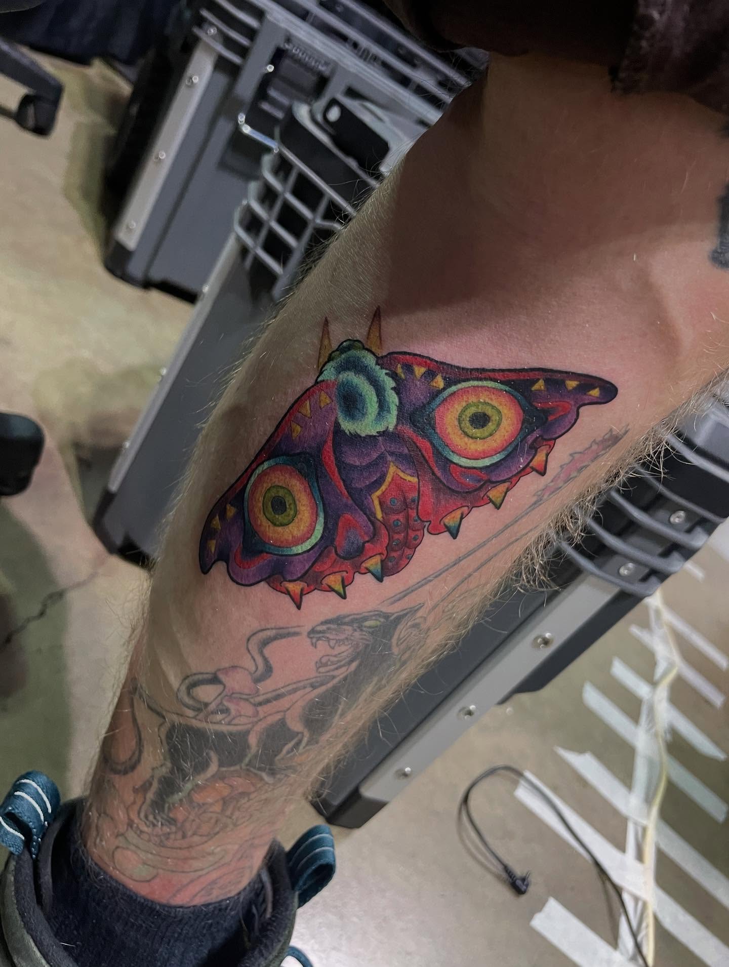 Eye monster new school tattoo on the forearm by Auzzy the Ink Pirate, Mansfield, Ohio
