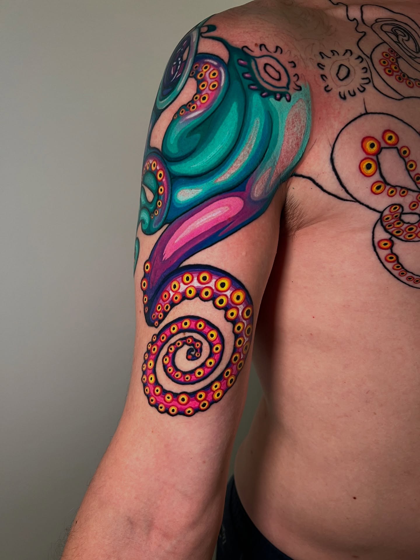 Tattoo by @blackbisontattoo β new_school, dotwork