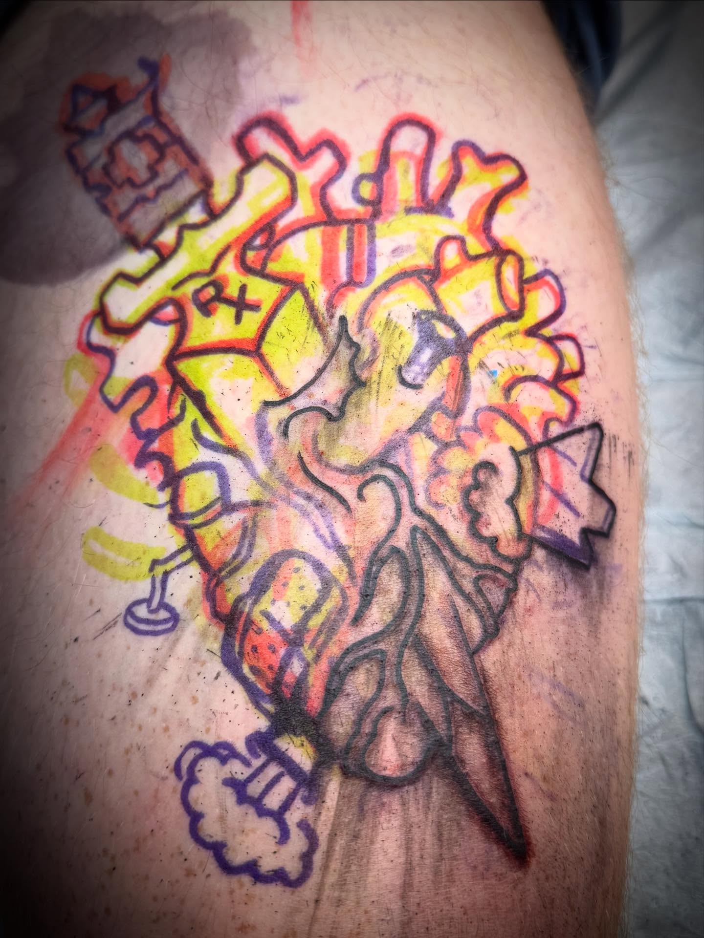 Tattoo by @glessnertattoo — new_school, dotwork