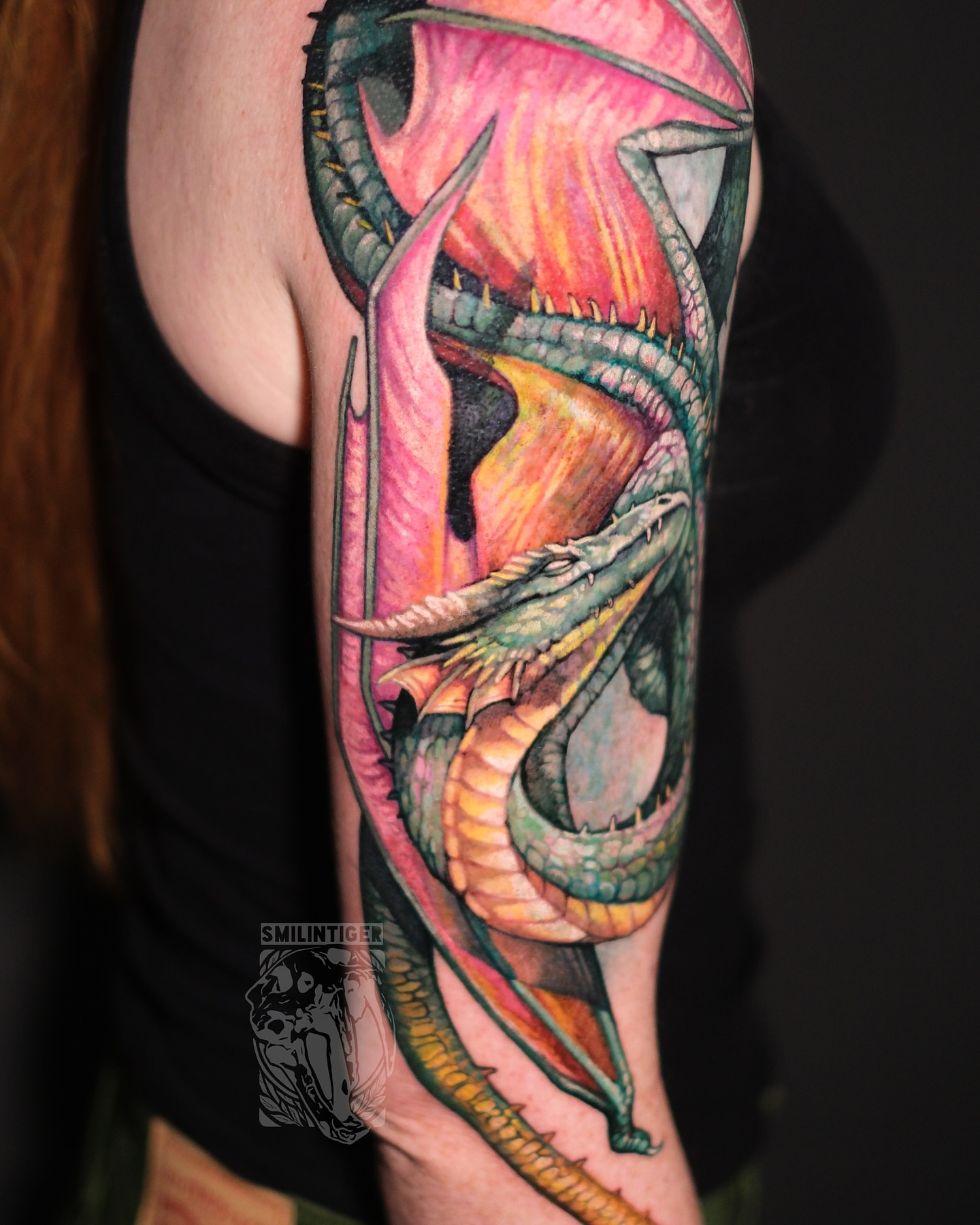 Dragon realism tattoo on the forearm by ๐
๐ฏ๐ข๐ซ๐ซ๐ ๐.