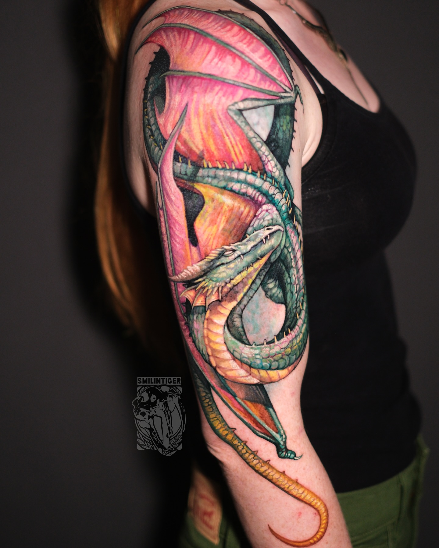 Dragon realism tattoo on the forearm by ๐
๐ฏ๐ข๐ซ๐ซ๐ ๐.