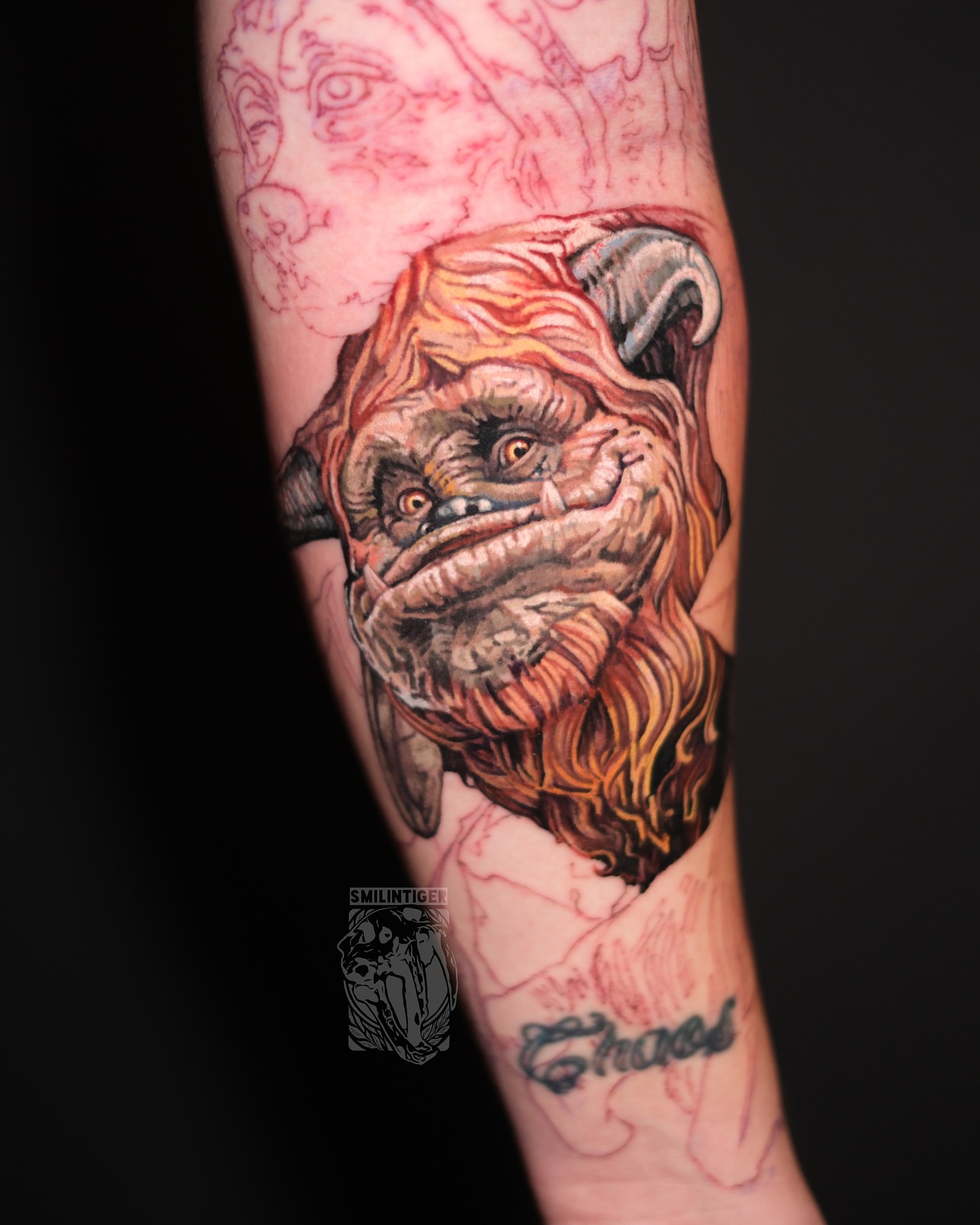 Ogre realism tattoo on the forearm by ๐
๐ฏ๐ข๐ซ๐ซ๐ ๐.