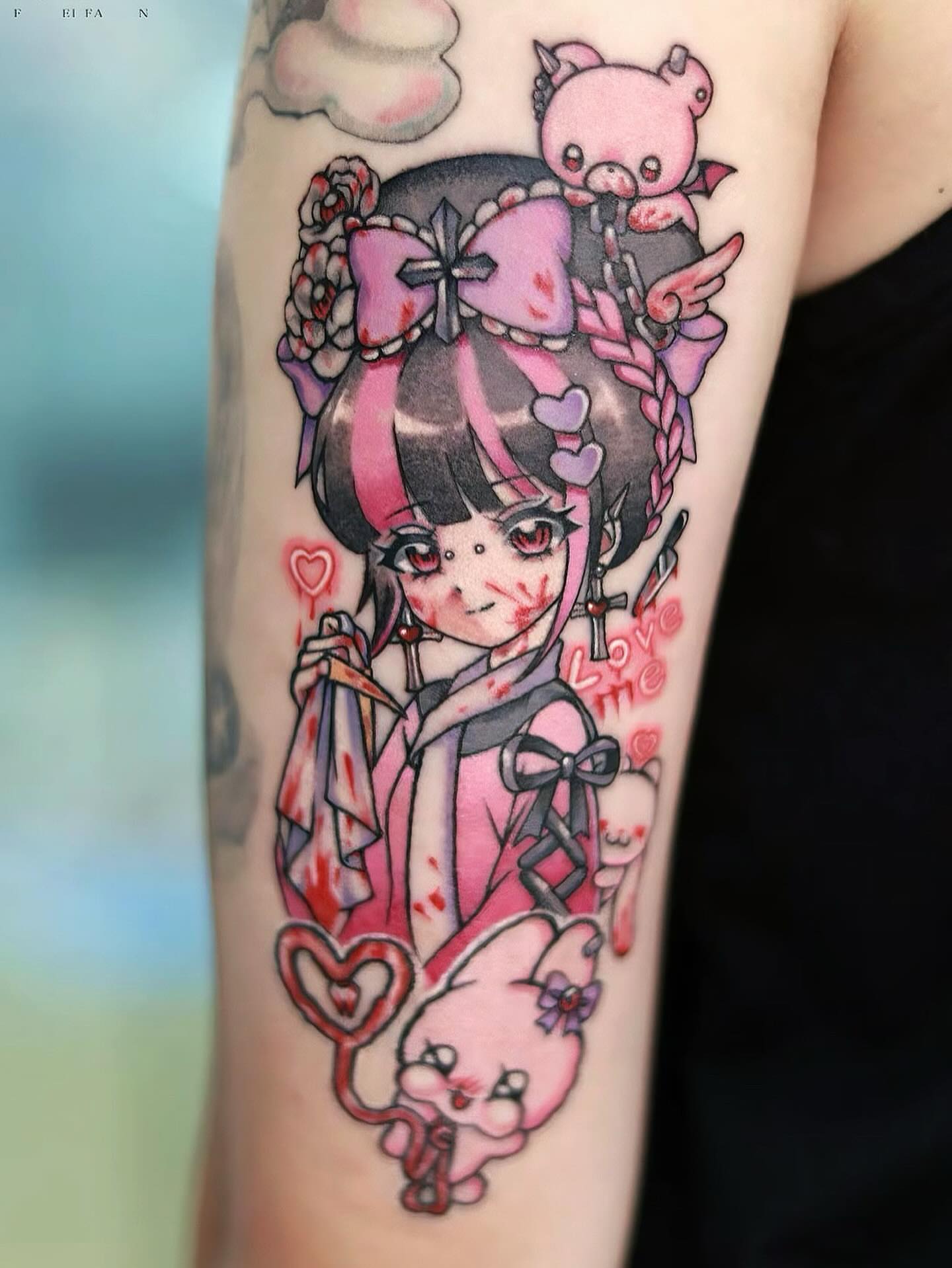 Tattoo by @kill.sweetie — anime, illustrative