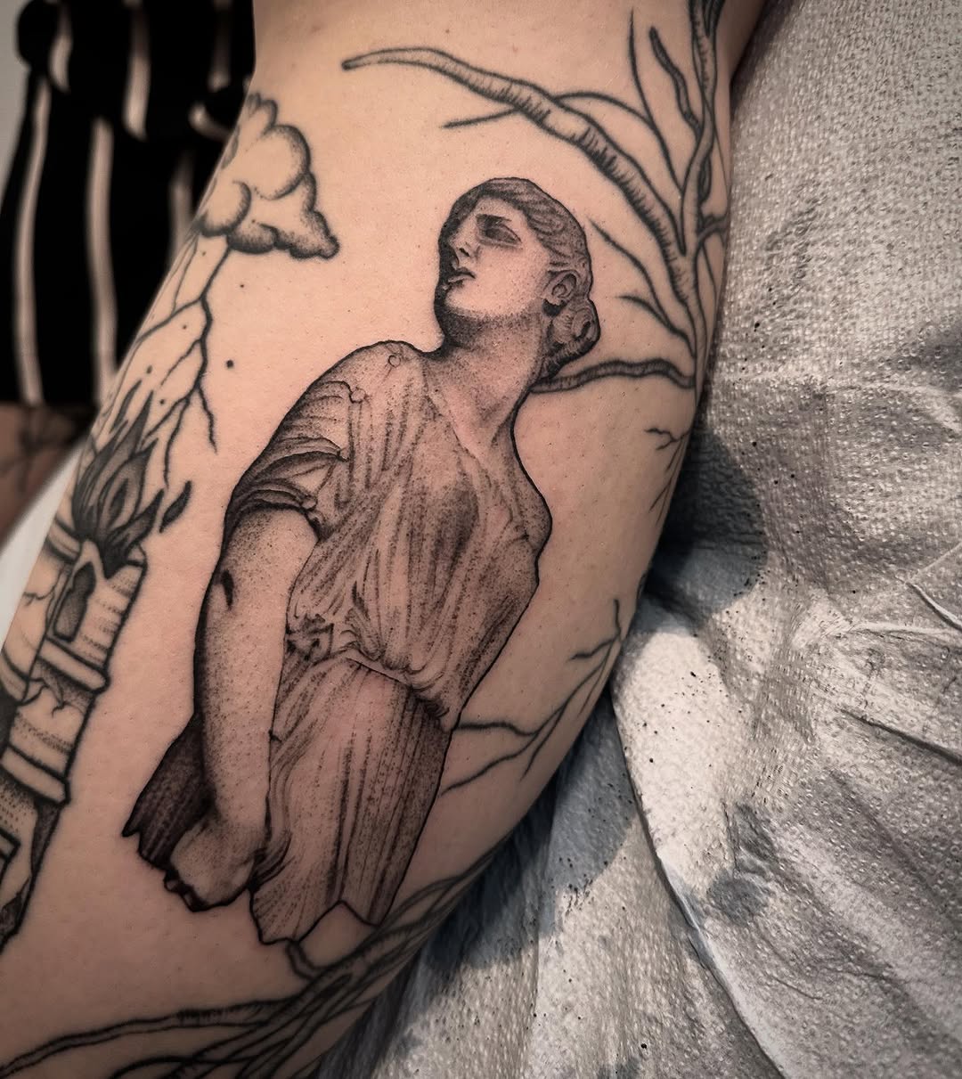 Tattoo by @darkartist82 — black_and_grey, realism