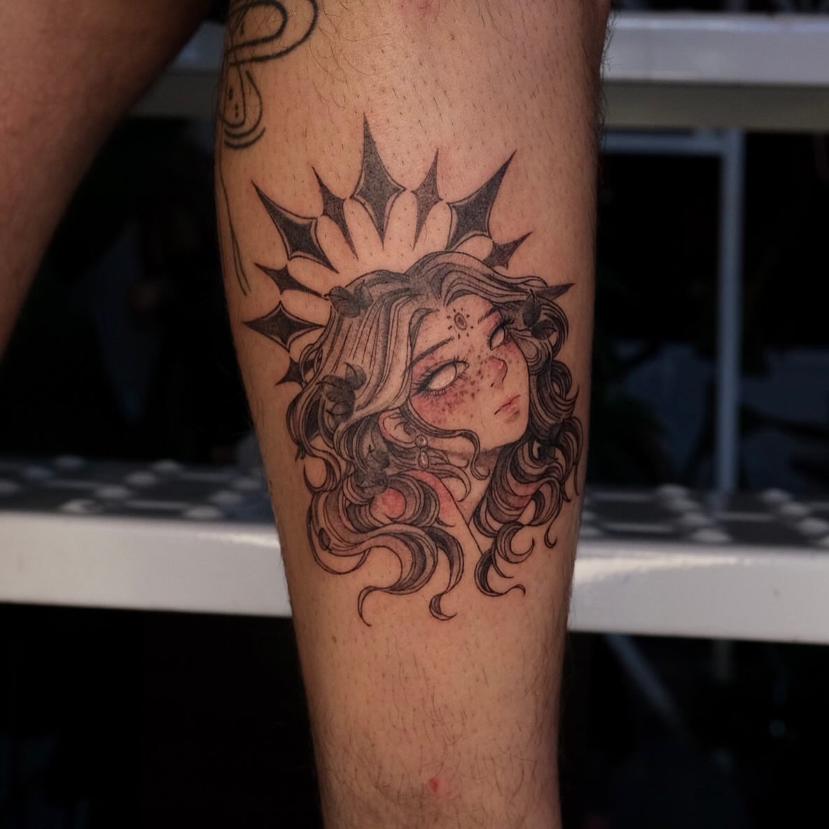Woman with sun crown realism tattoo on the forearm by misa (mi isabelle) β€οΈβπ₯π