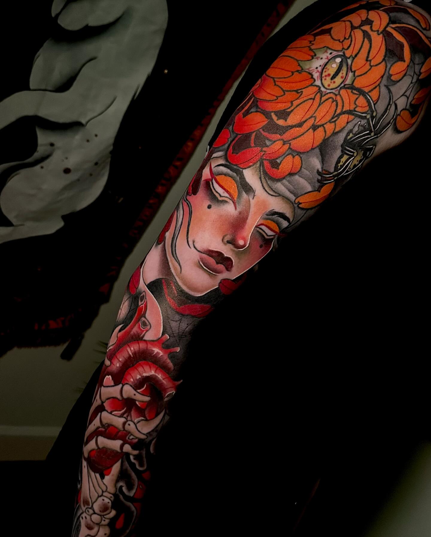 Tattoo by @copperbunnyink — japanese_irezumi, dotwork