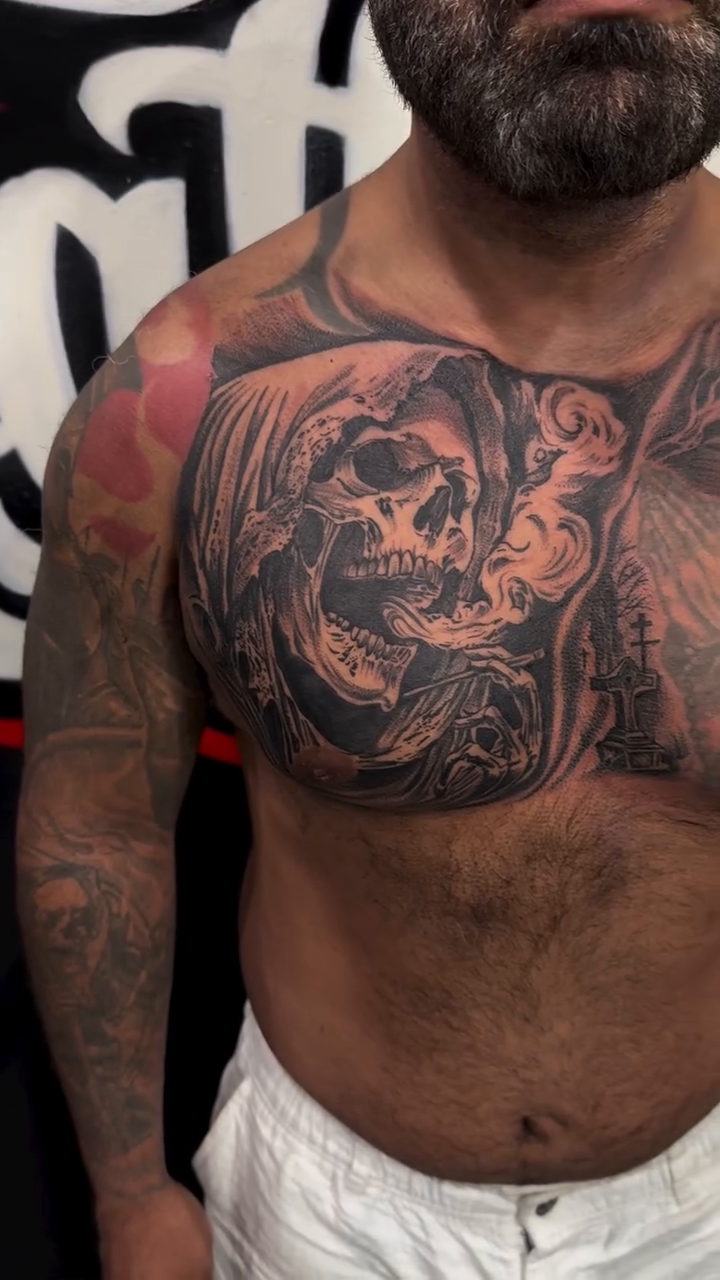 Tattoo by @hector_tatt2z — dark_realism, black_and_grey