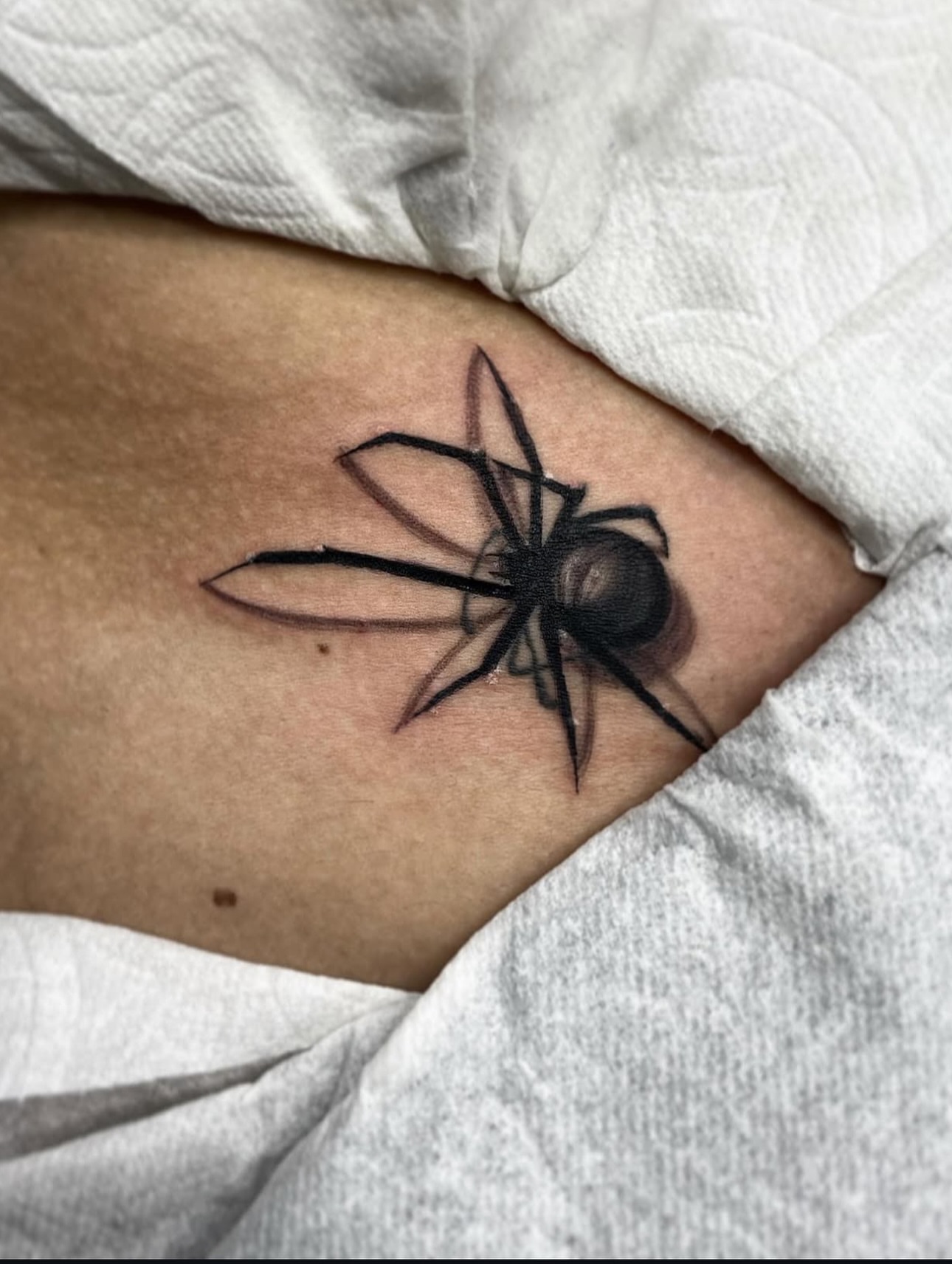 Spider realism tattoo on the forearm by ♟️SouthEastLA♟️